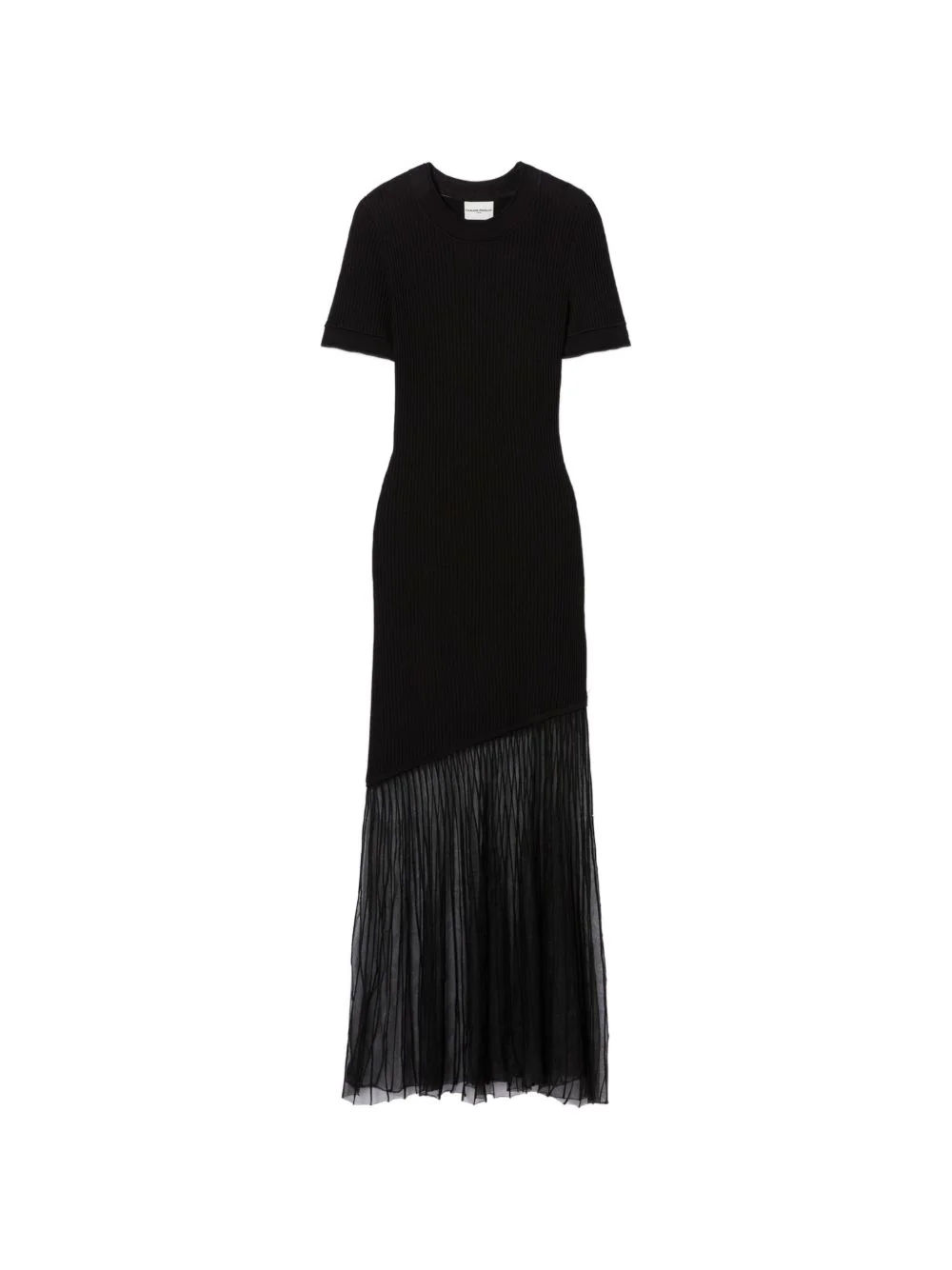 ribbed-knit asymmetric-hem dress - 1