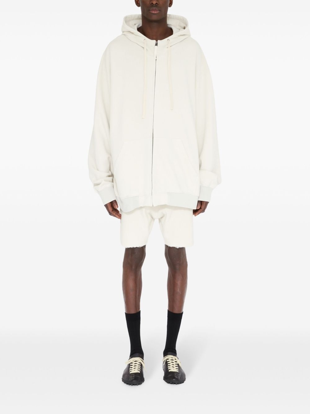 zipped drawstring hoodie - 2
