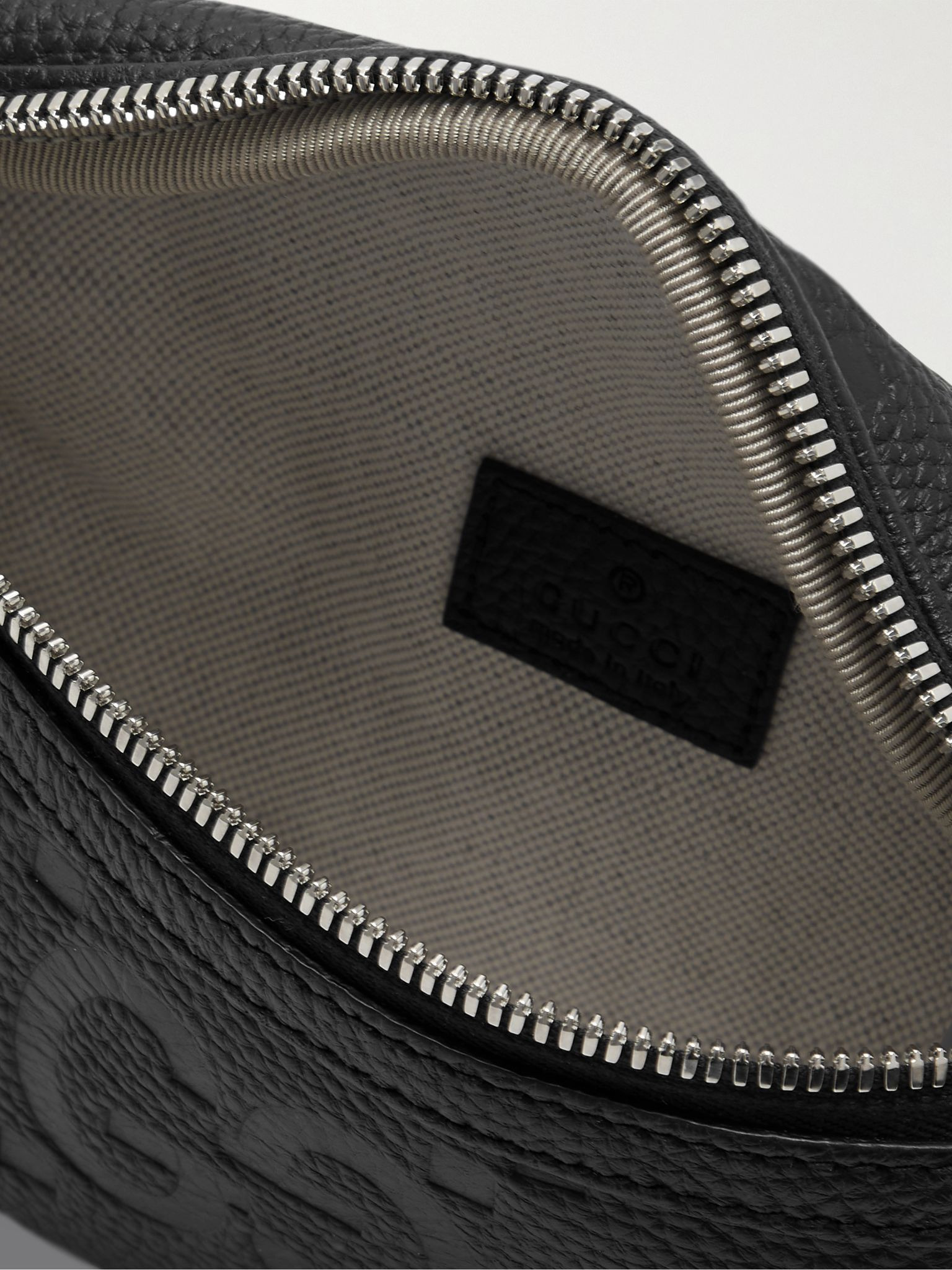 Logo-Debossed Full-Grain Leather Belt Bag Black - 5