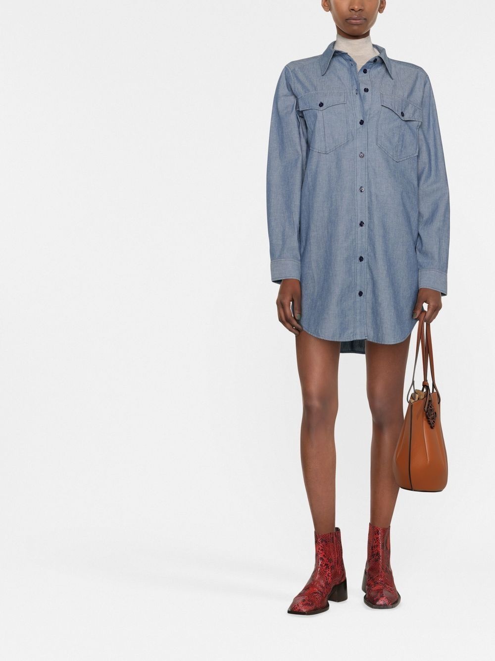 Bridget chambray buttoned shirt dress - 2