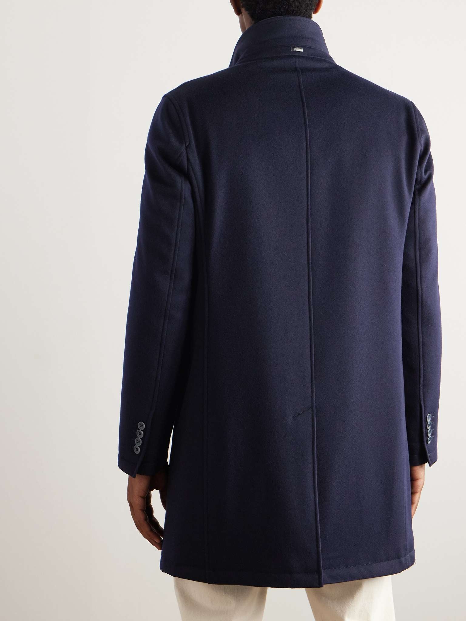 Shell-Trimmed Wool Coat with Detachable Gilet - 4