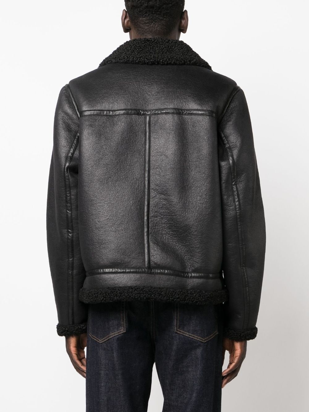 faux-shearling trim bomber jacket - 4