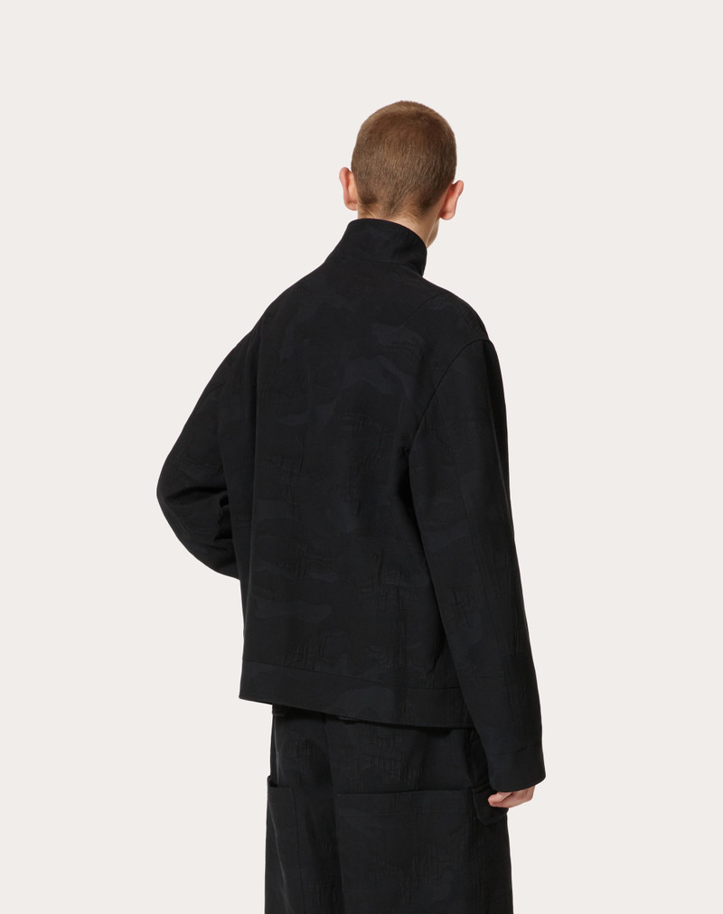 CAMOUFLAGE JACQUARD COTTON AND VISCOSE JACKET 4