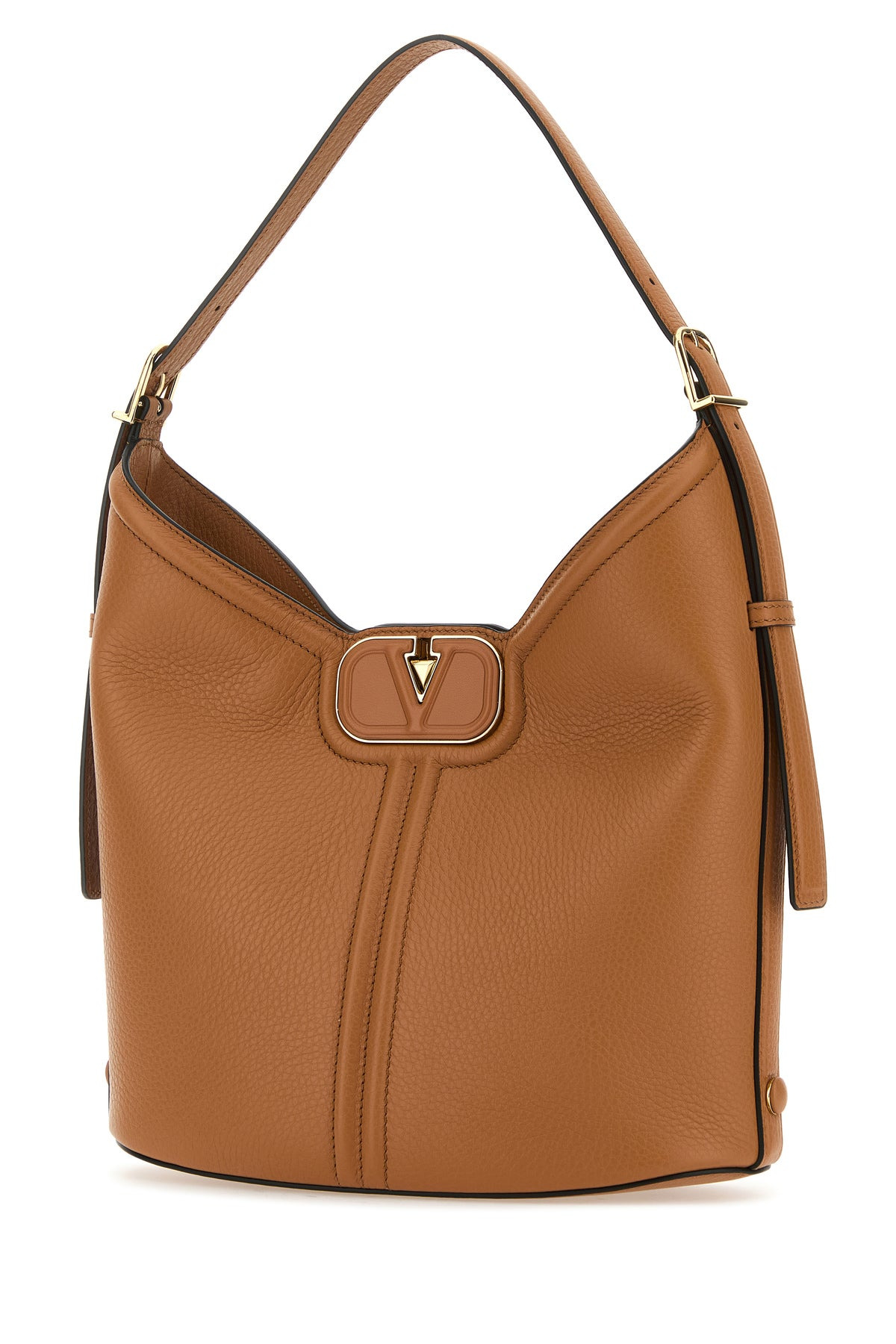 Camel leather VLogo handbag - 2