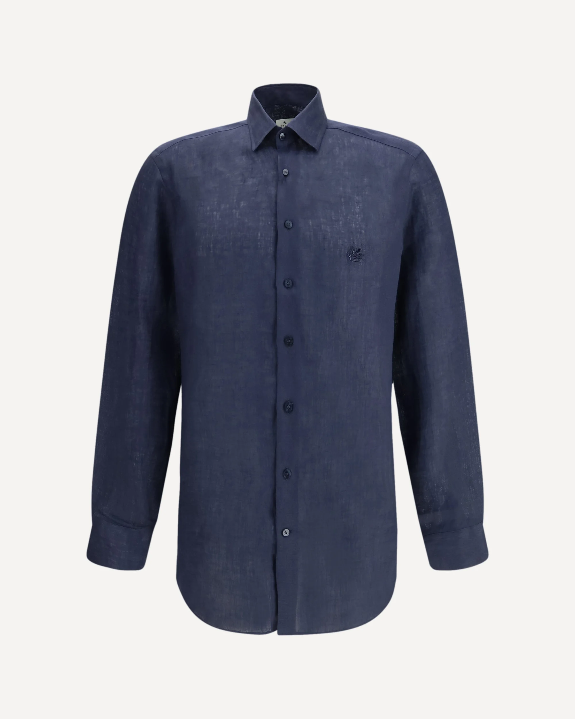 Linen Shirt with contrasting Pegaso embroidery logo - 1
