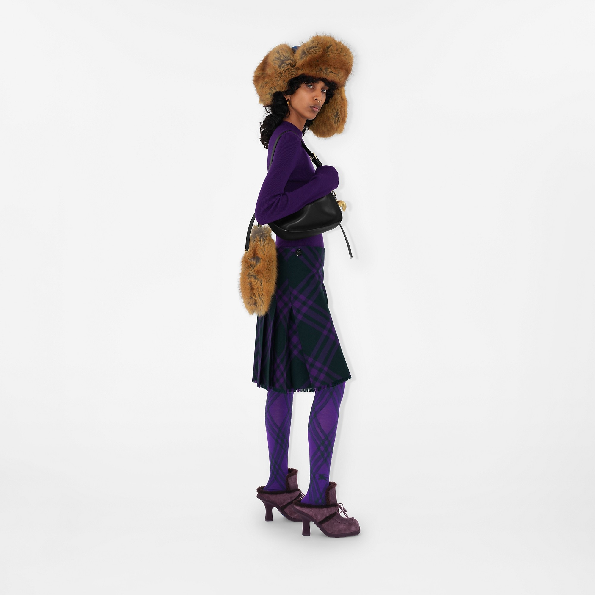 Faux Fur and Nylon Trapper Hat - 2