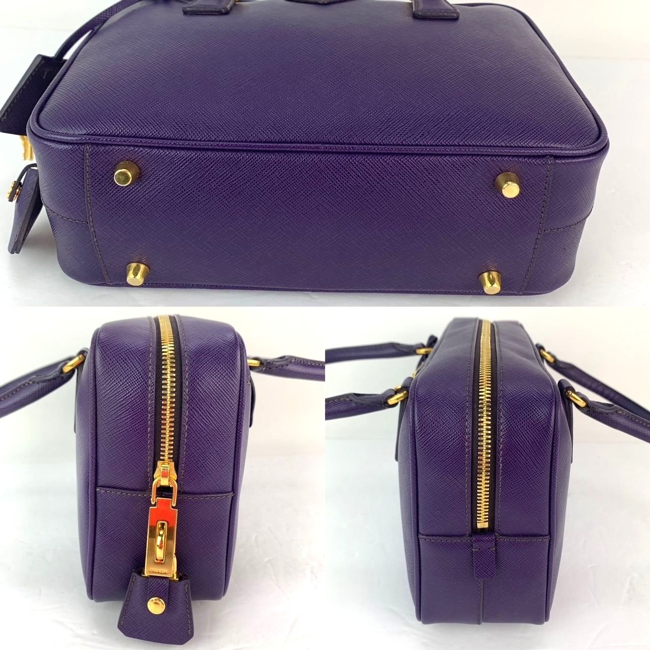 Prada Saffiano Leather Lux Small  Top Handle Viola Purple Handbag - 4