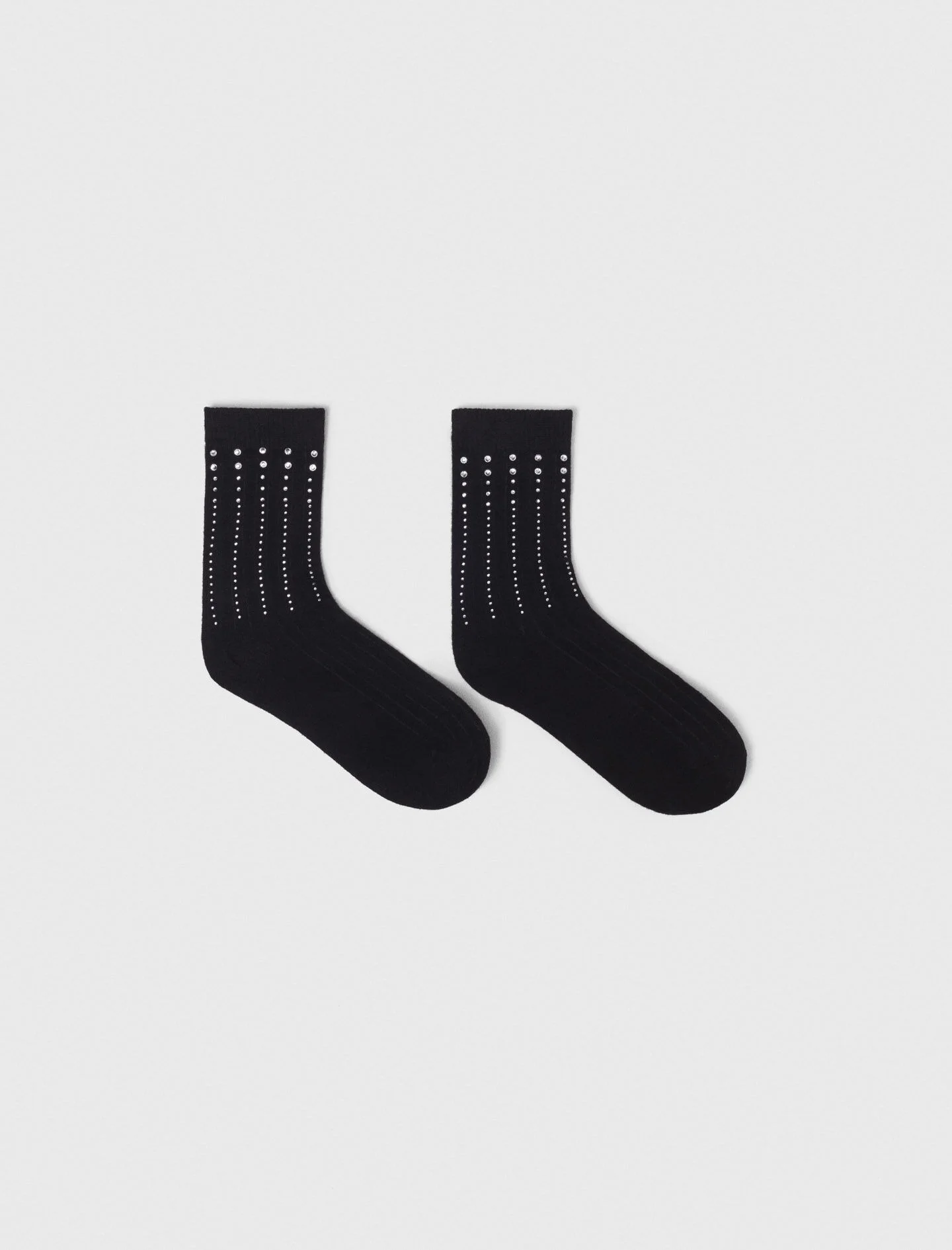 Rhinestone cotton socks - 1
