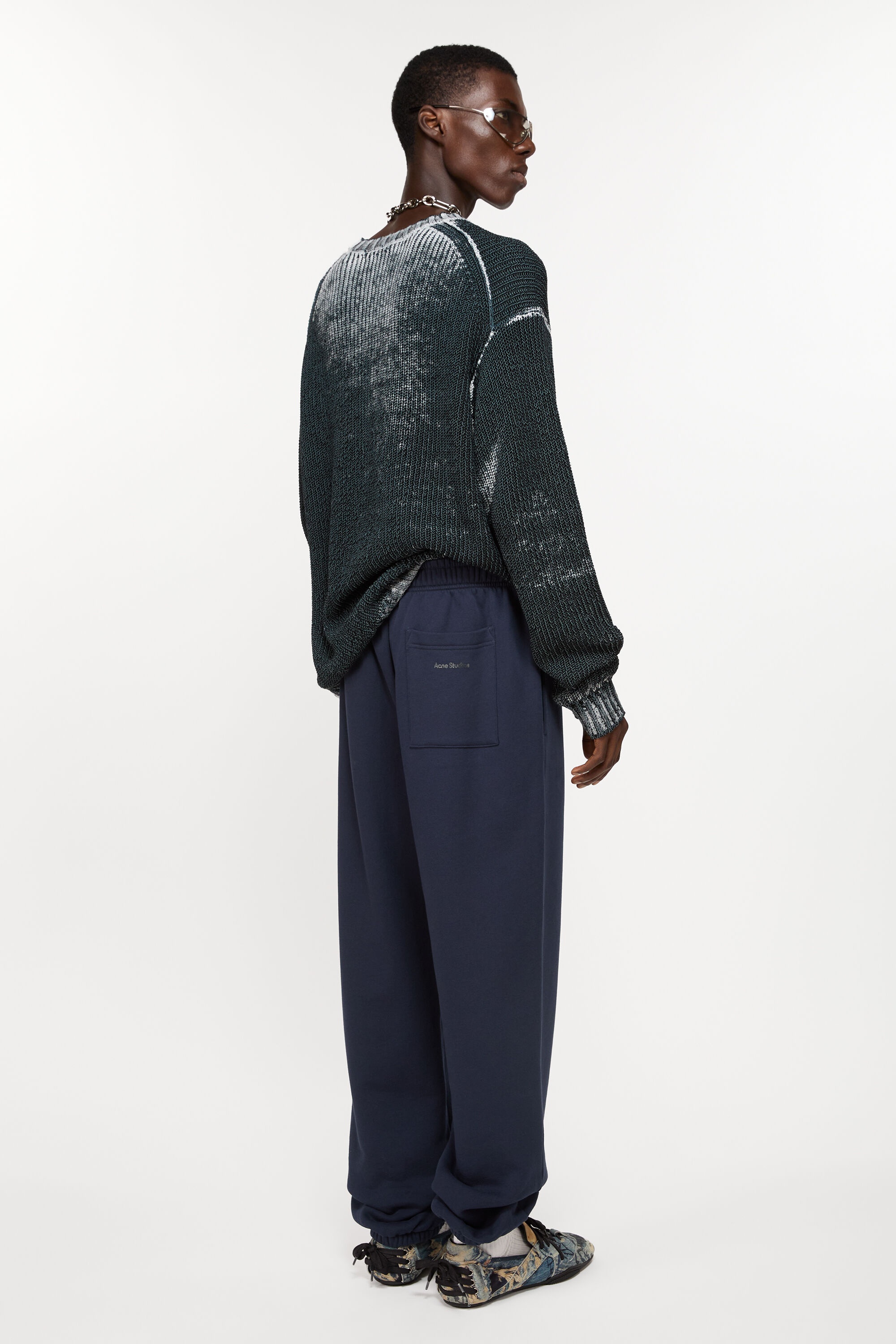Cotton sweatpants - Navy blue - 3