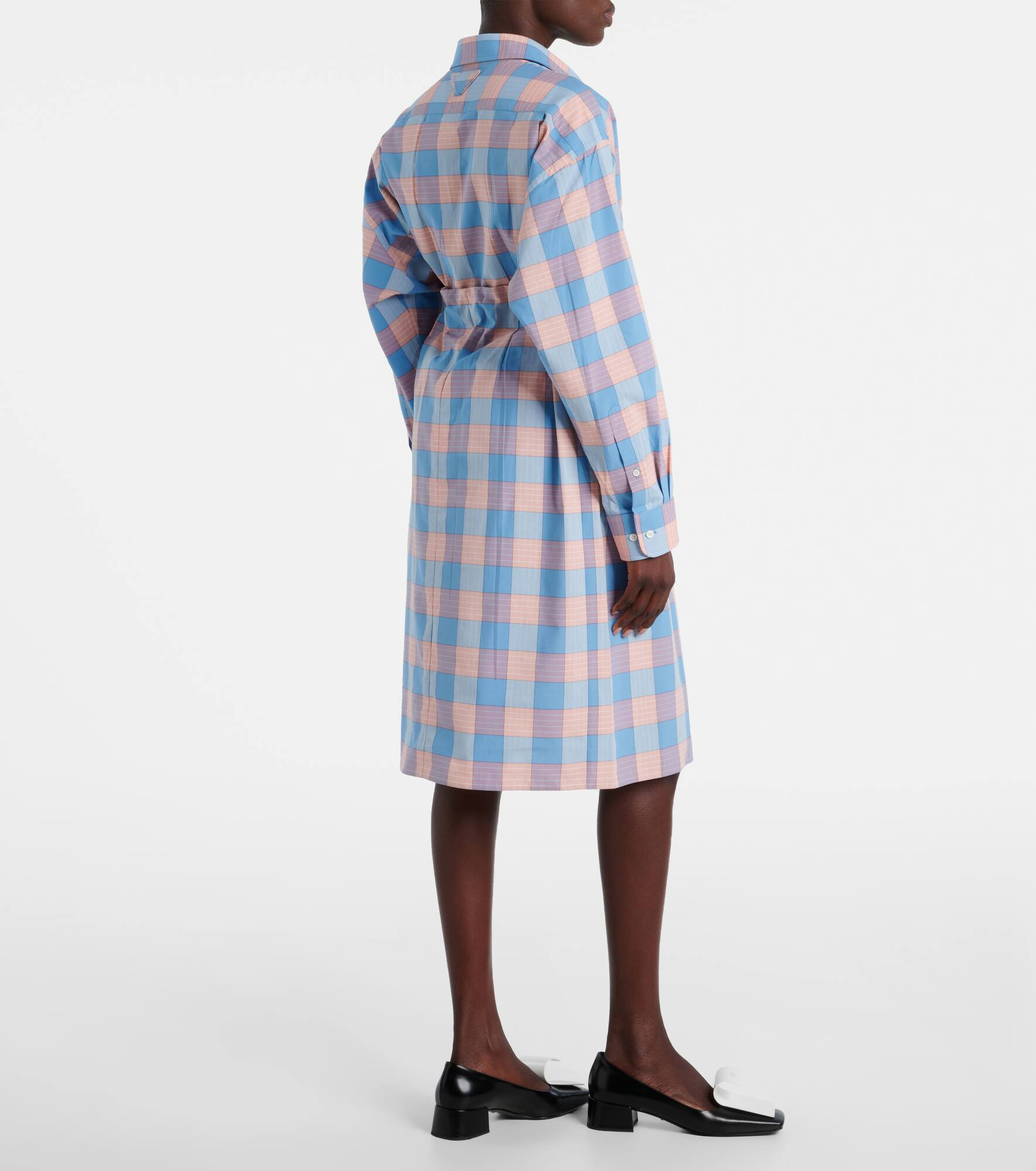 Checked cotton poplin midi skirt - 3