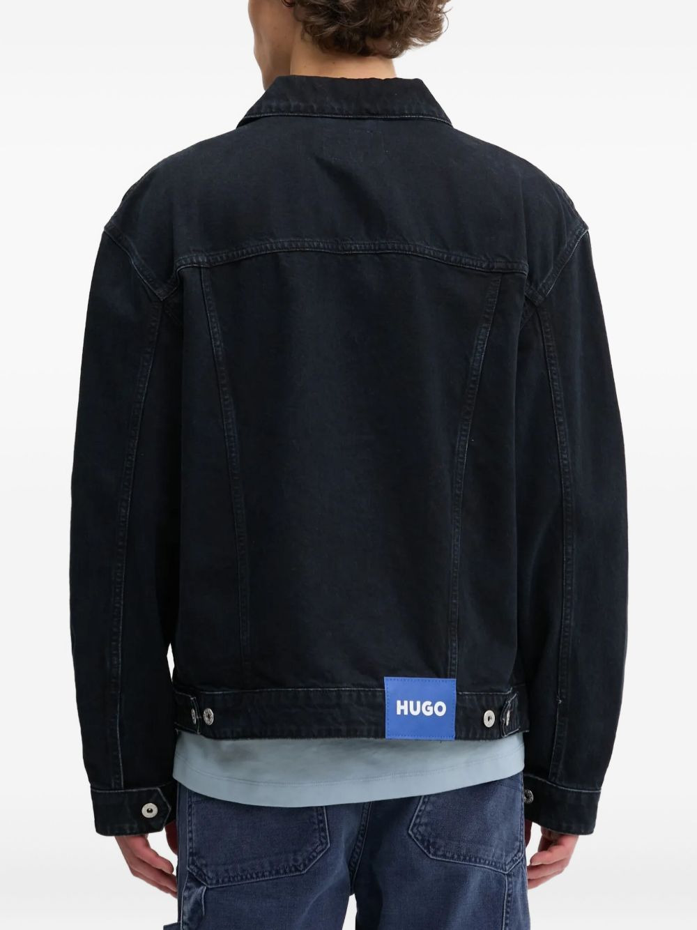 logo-plaque denim jacket - 3