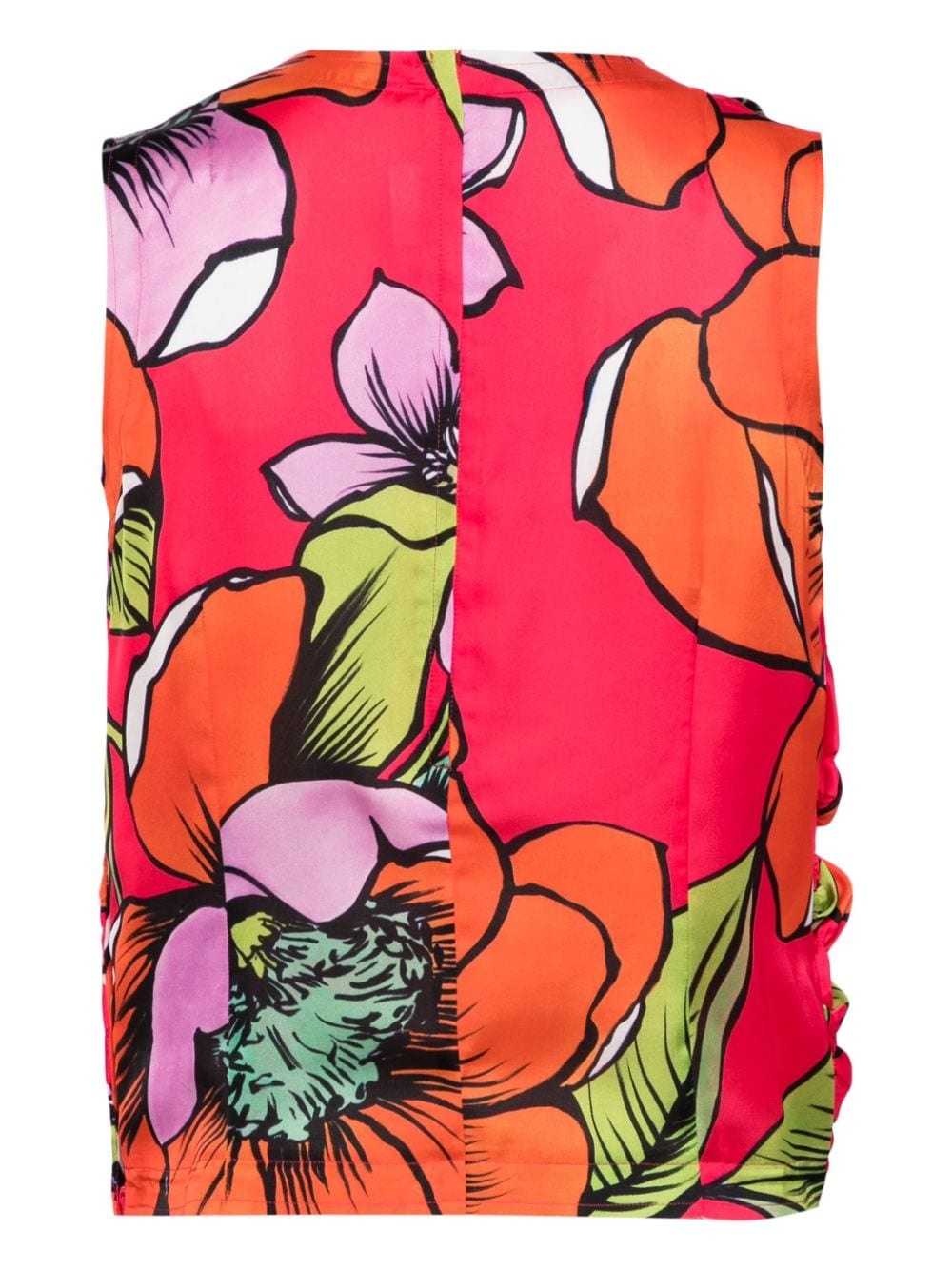 gathered floral-print tank top - 2