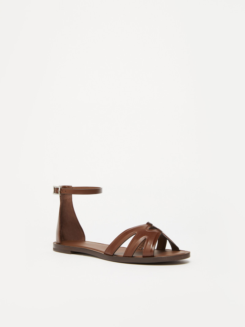 Max Mara DOUBLEFLAT Flat leather sandals outlook