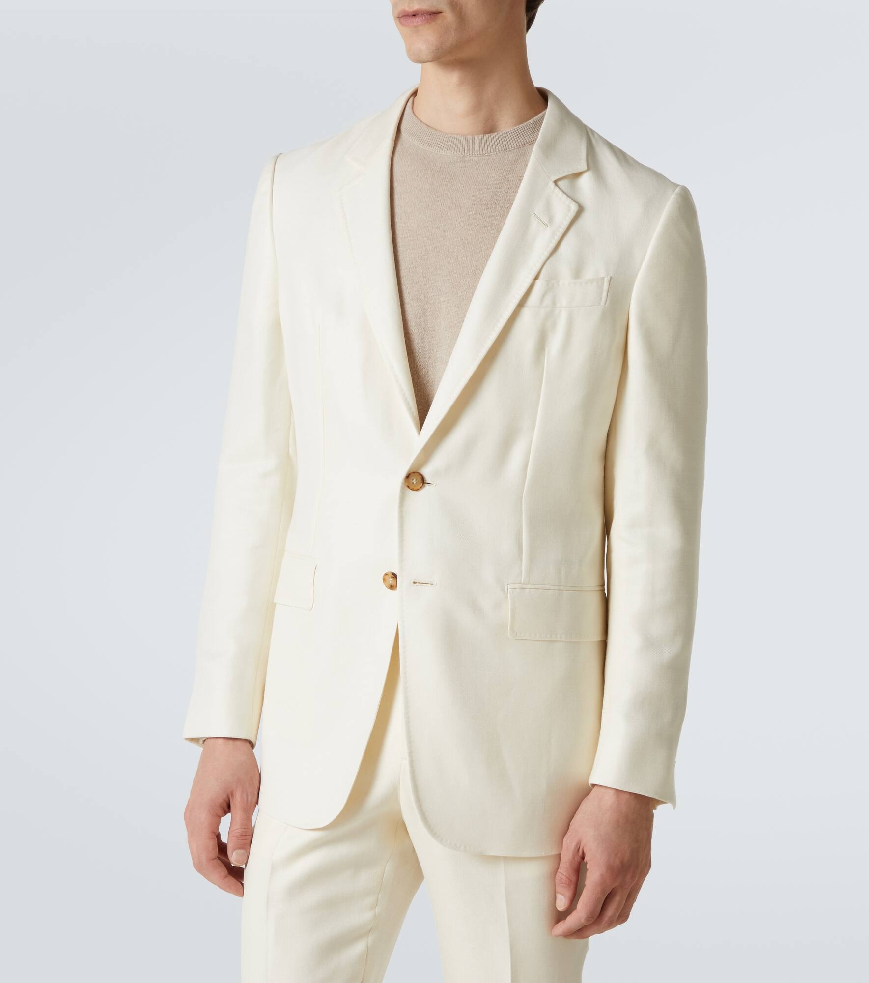 Wool, silk and linen corduroy blazer - 3
