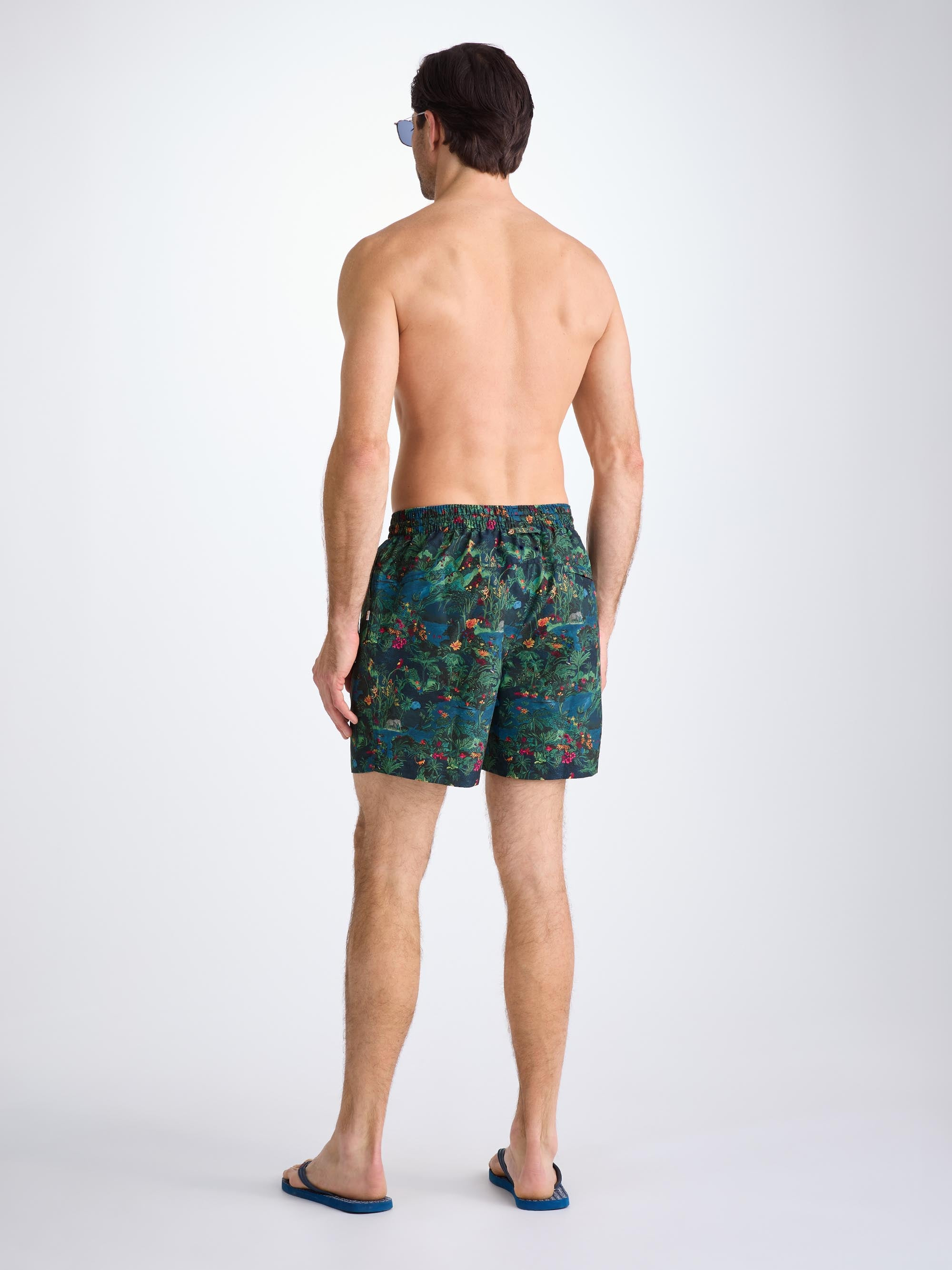 Men's Swim Shorts Multi Midnight Jungle Print - 4