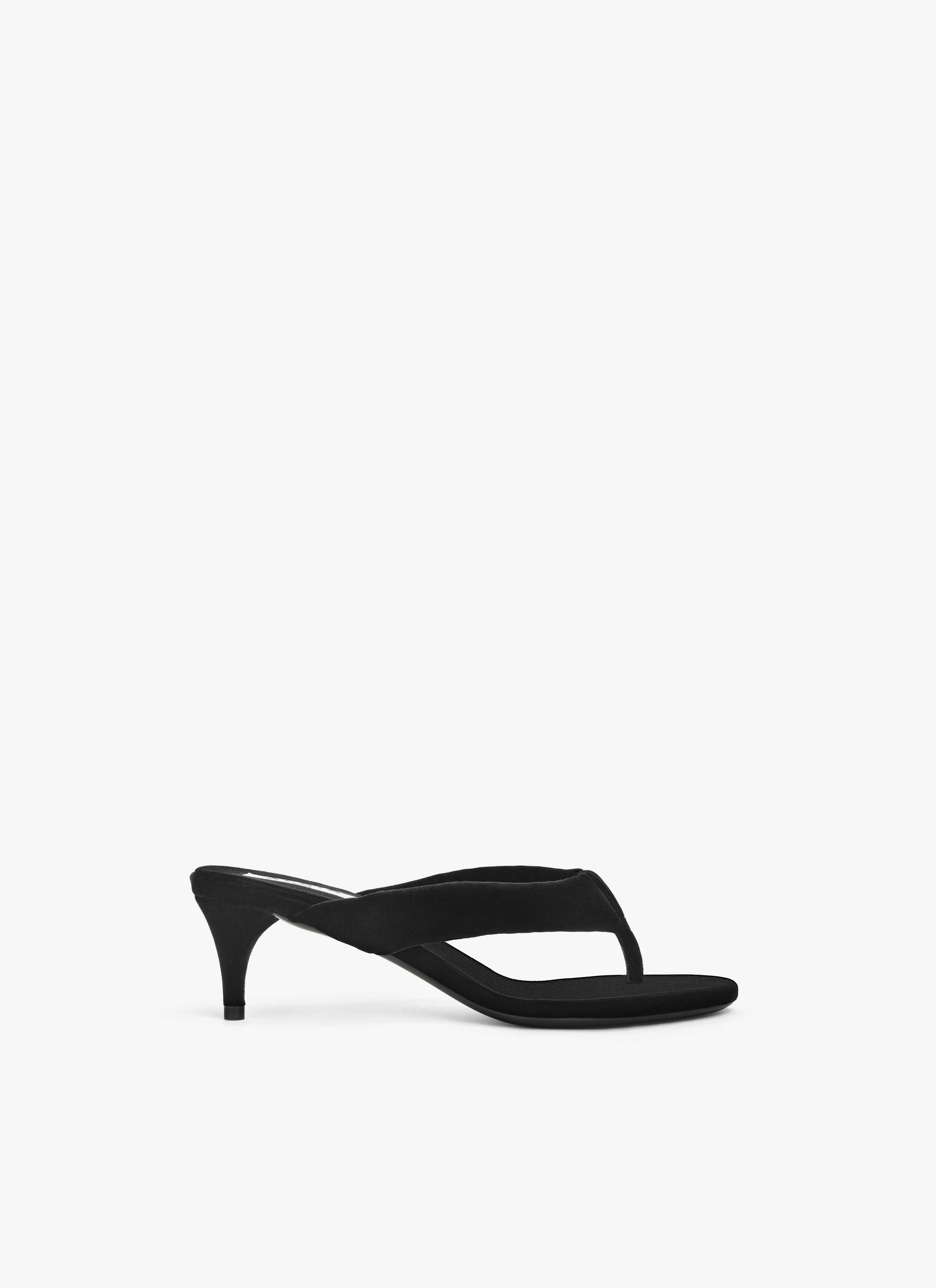 HEEL THONG MULES IN VELVET - 1