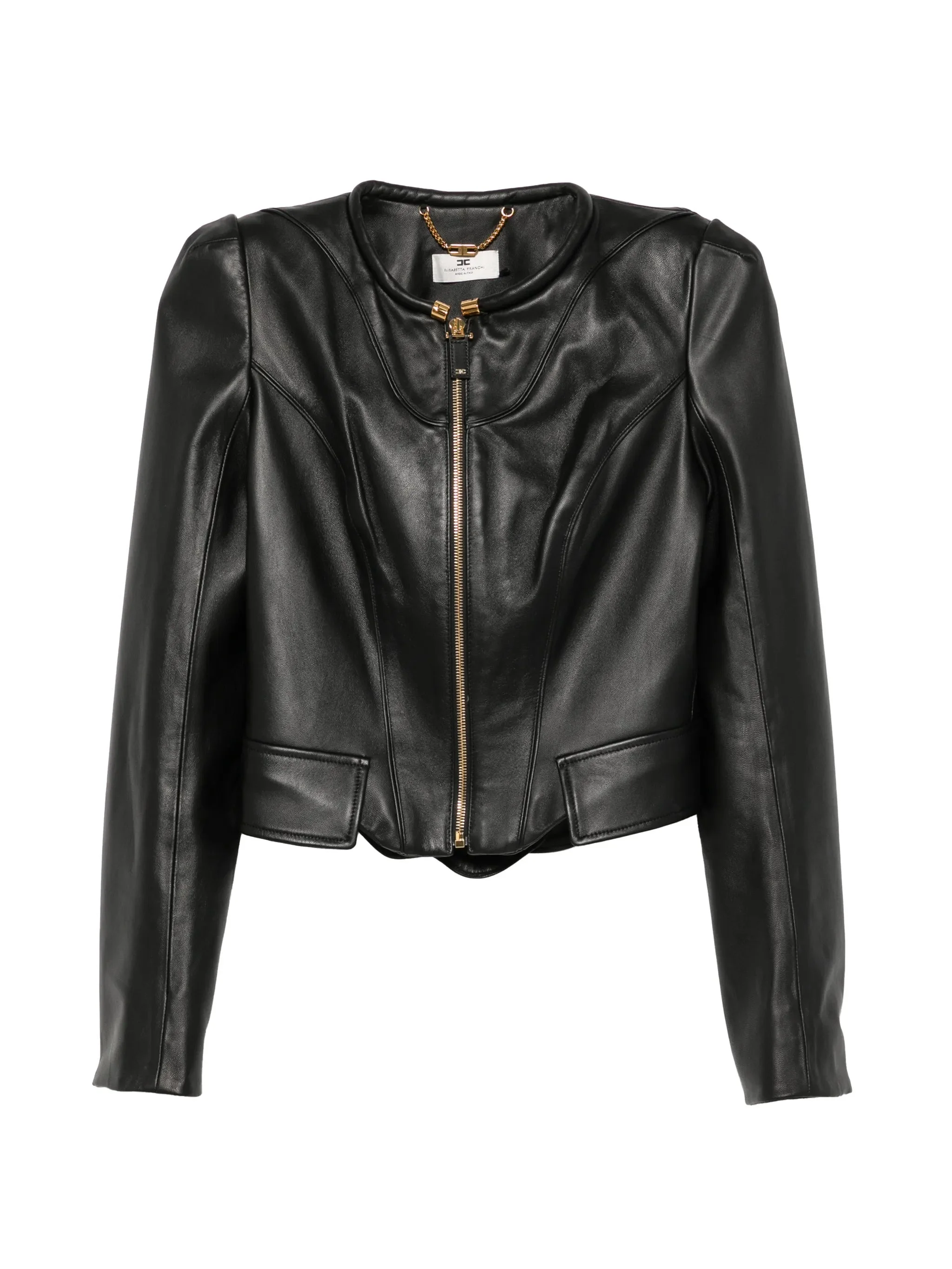 Elisabetta Franchi Peplum-hem Leather Jacket - 1