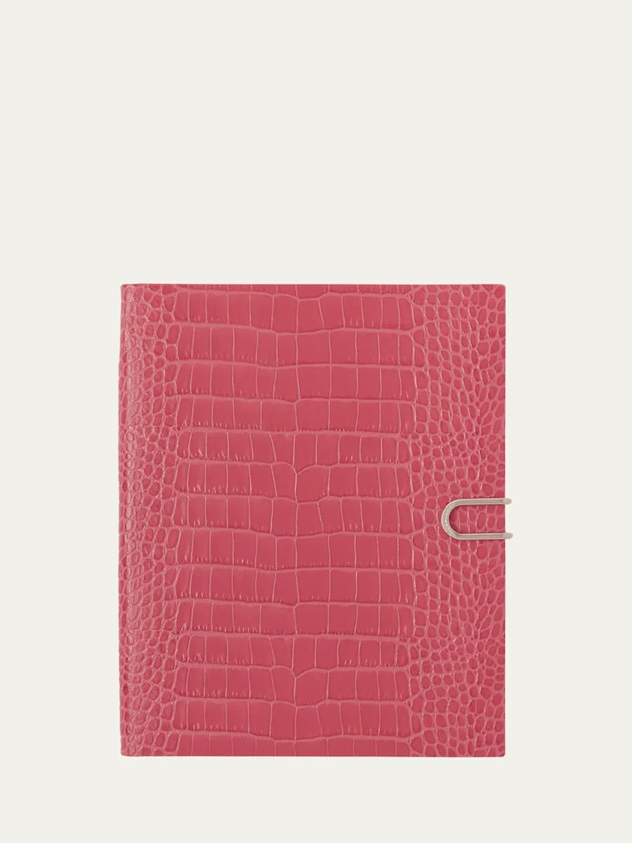 Portobello 2026 Weekly Vertical Agenda in Mara Croc-Embossed Leather - 1
