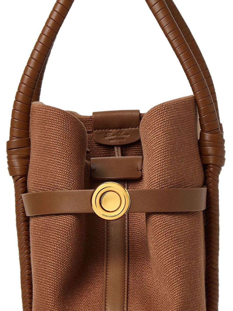smal leather-trim canvas tote bag 3
