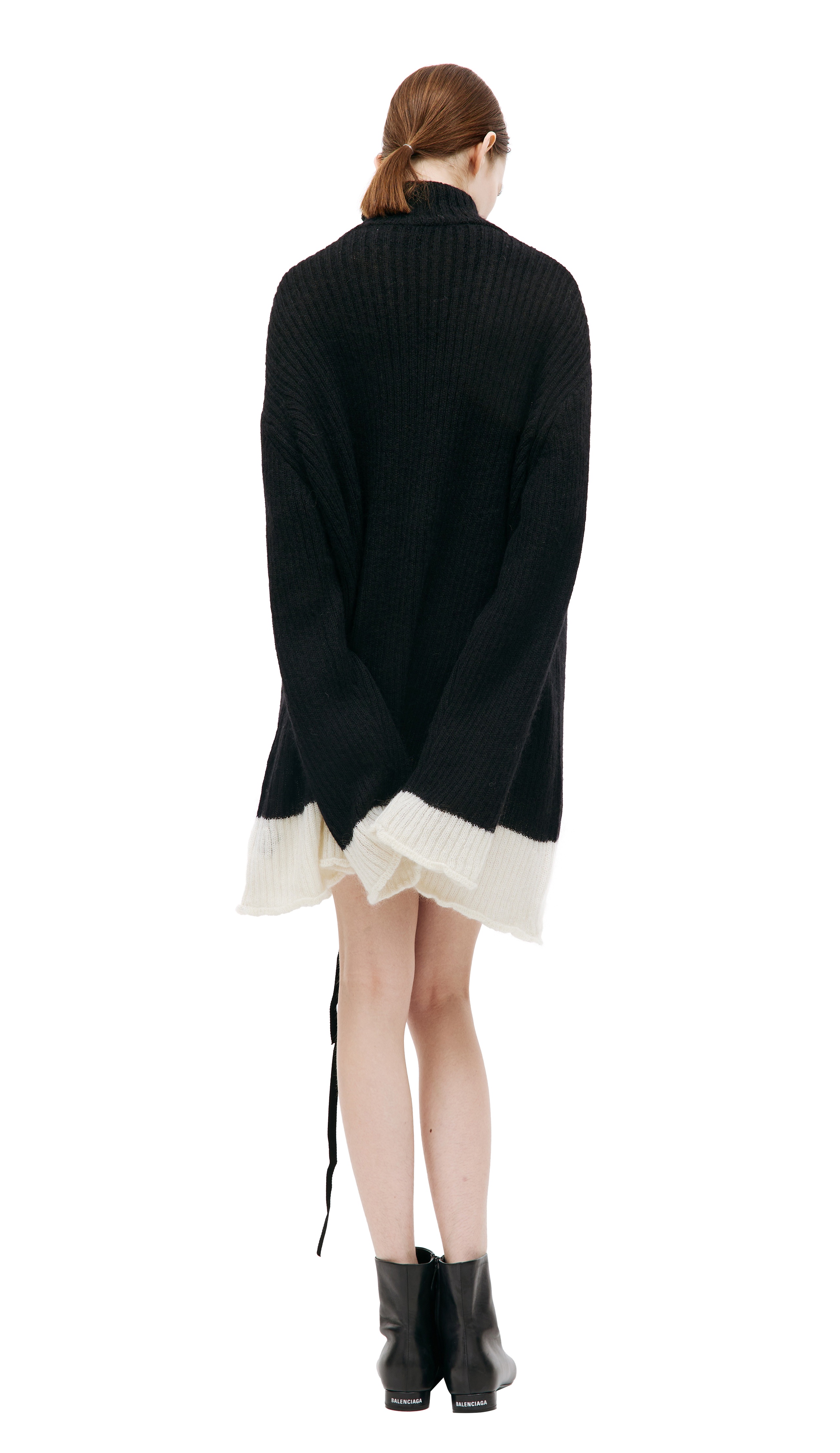 UNDERCOVER BLACK ROLLED EDGE SWEATER | REVERSIBLE