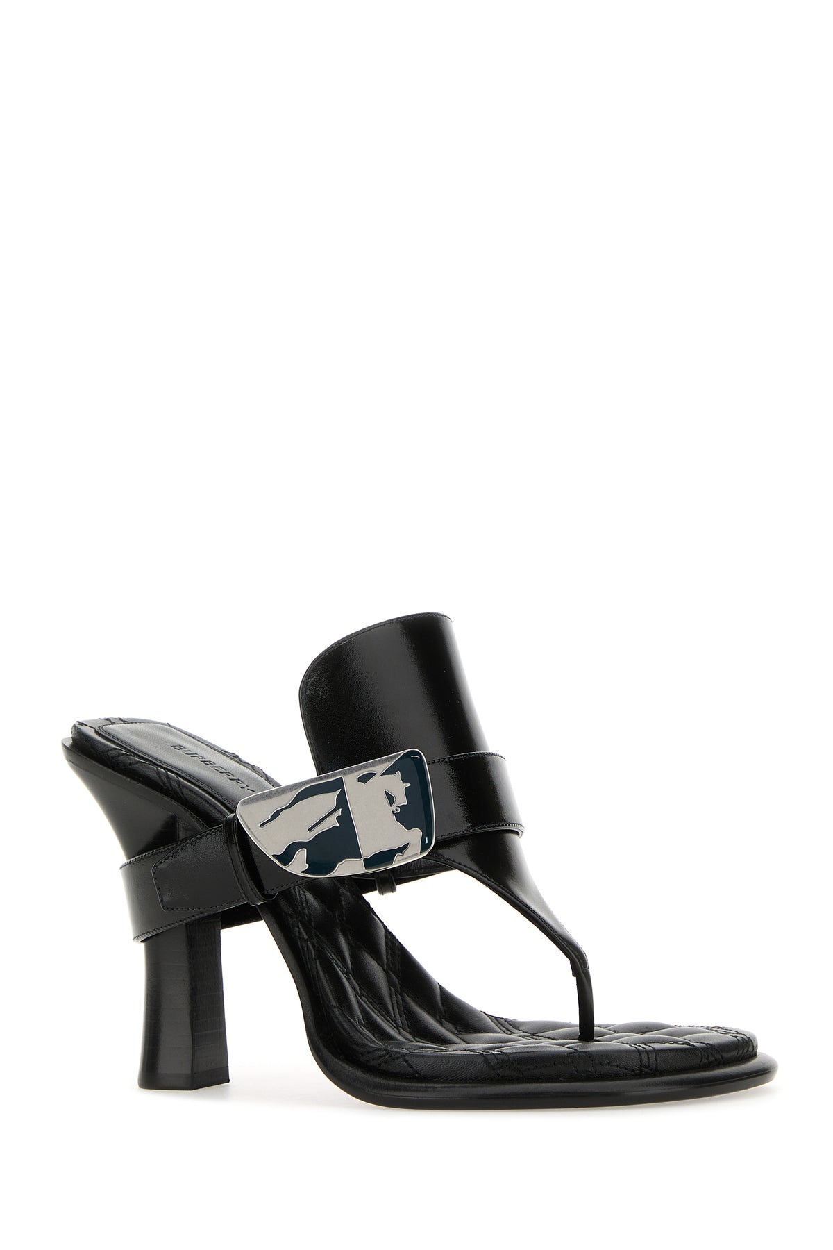 Black leather Bay thong mules - 2