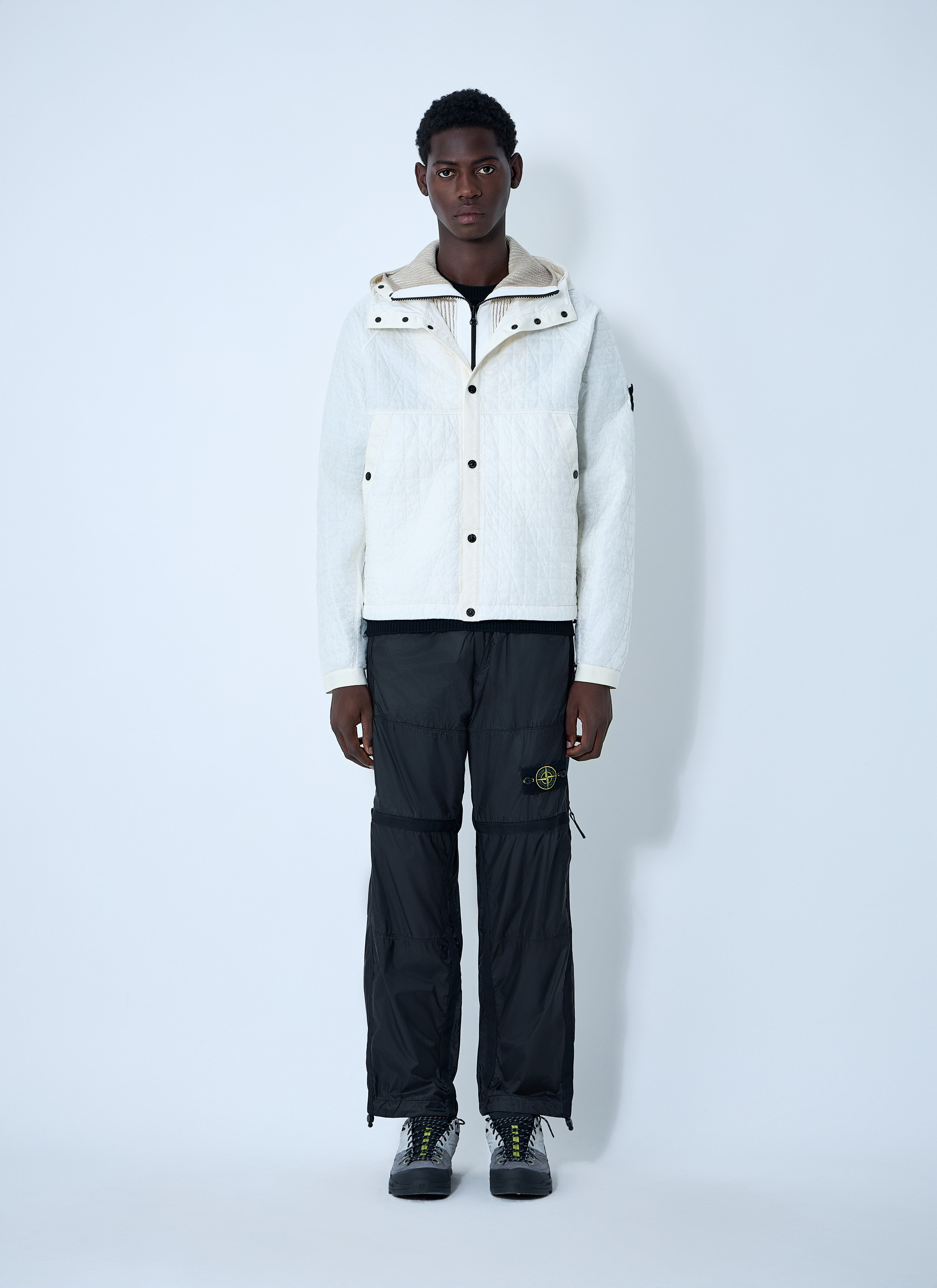 Stone Island Men Padded Logo Motif Hooded Jacket - 2
