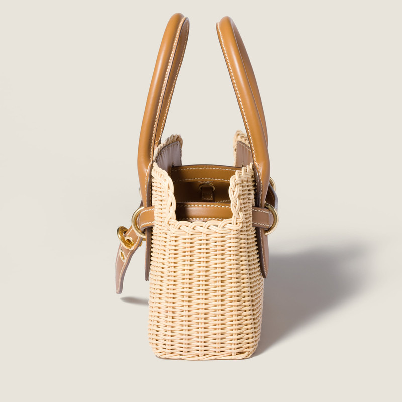Aventure wicker and leather handbag 5