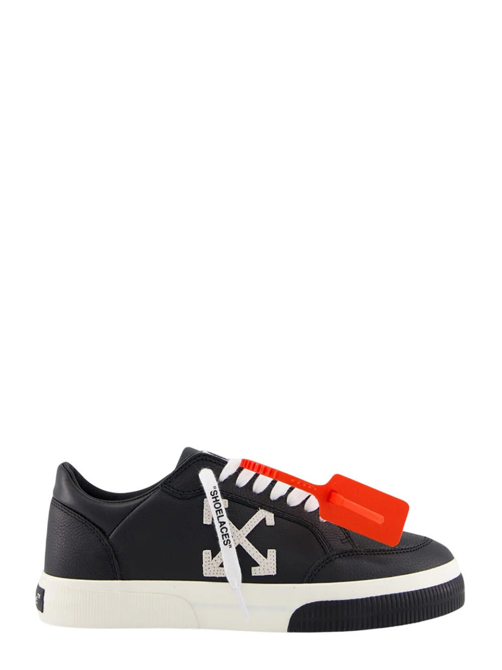 Off White Men New Black Vulcanized Low Sneakers - 1