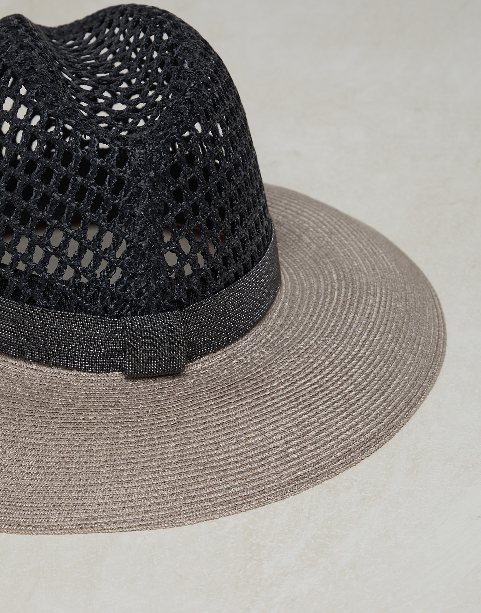 Net fedora with precious band - 2
