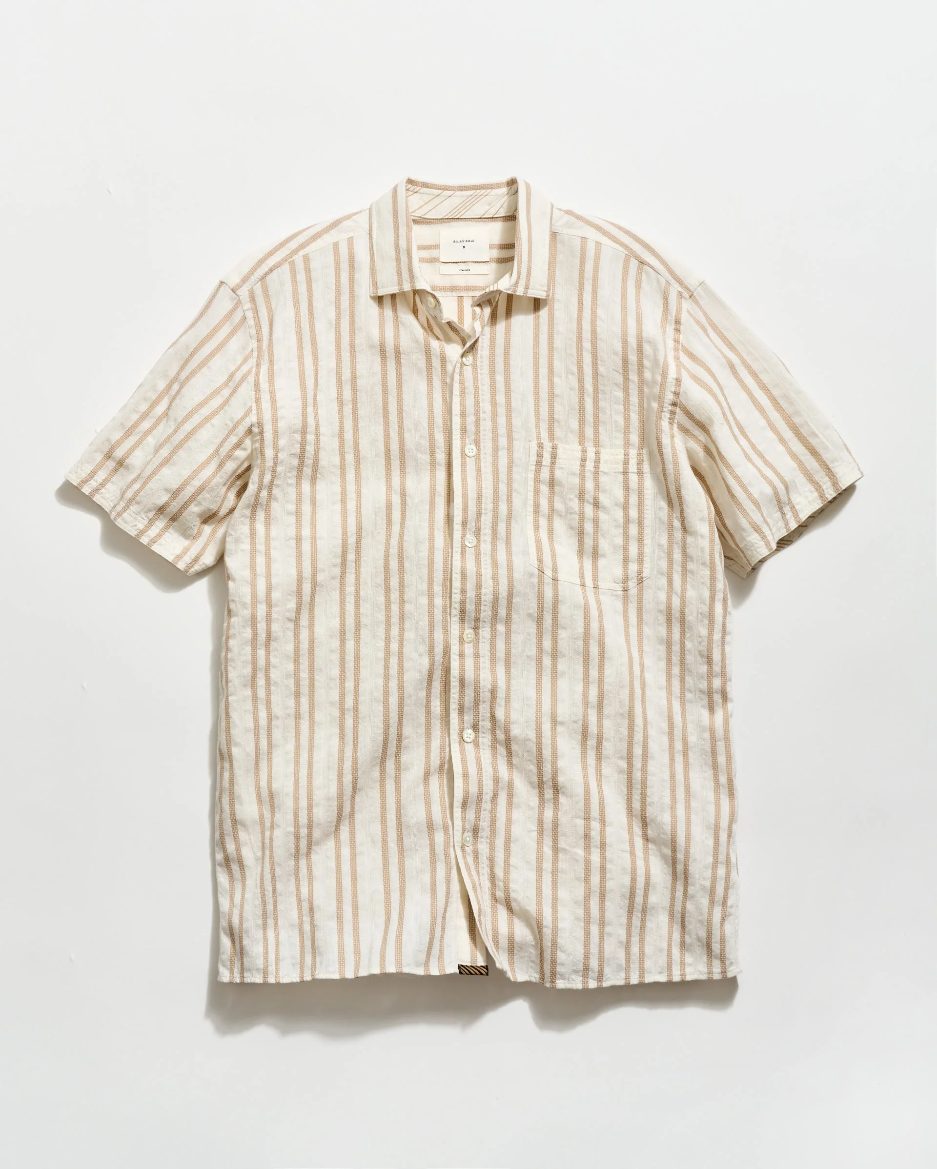 Short Sleeve Textured Dobby Stripe Contrast Treme - 1