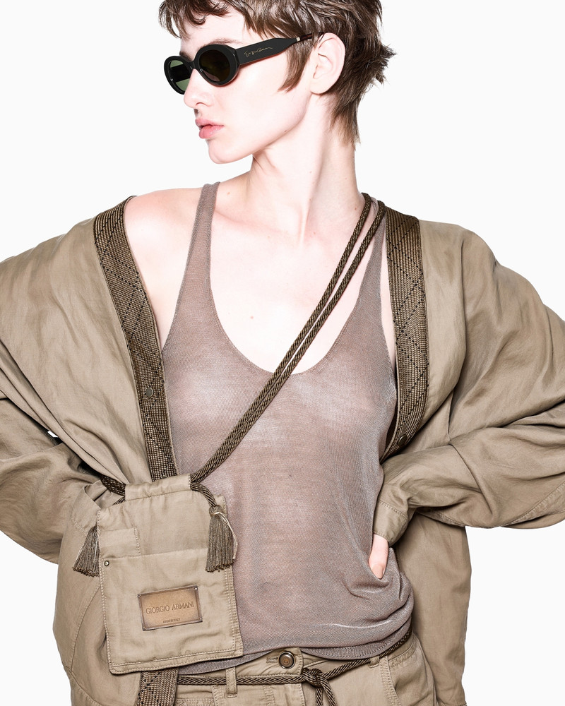 GIORGIO ARMANI SHIRT JACKET IN CUPRO AND LINEN outlook