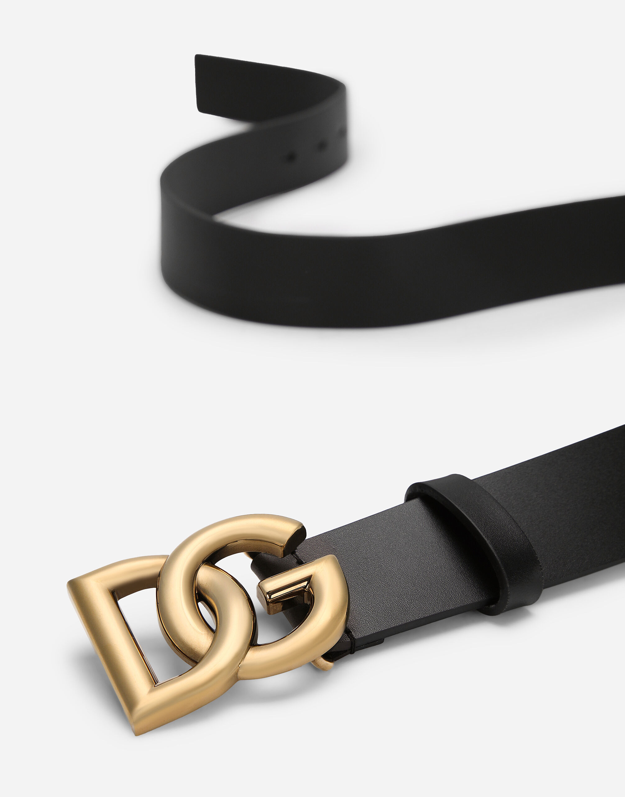 Lux leather belt with crossover DG logo buckle - 7