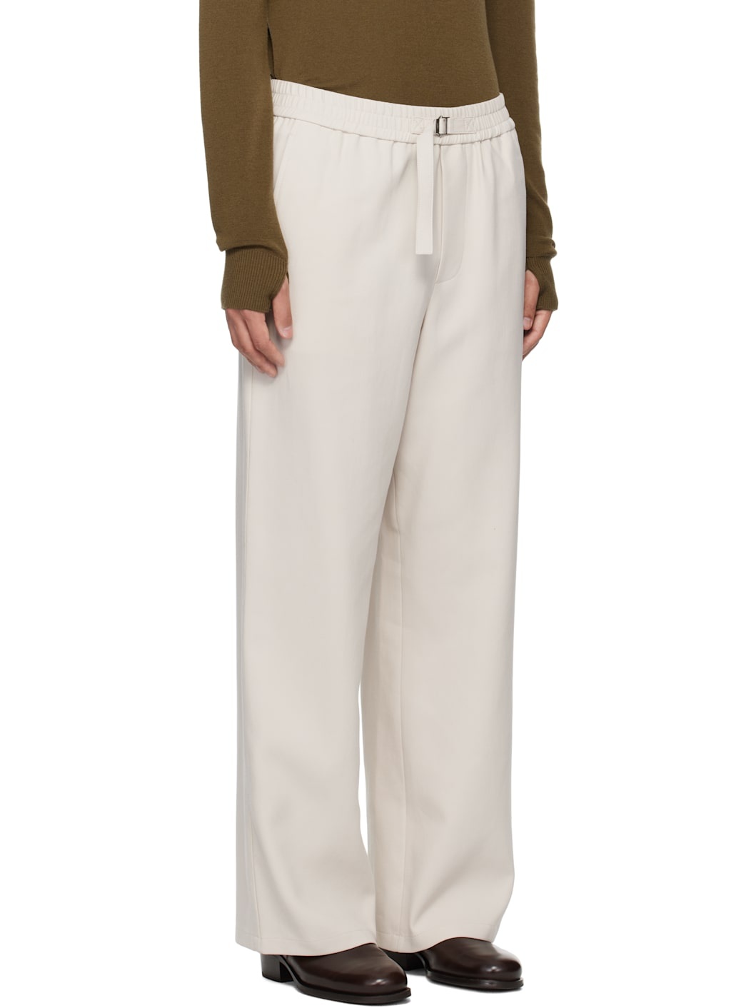 Beige Elasticated Trousers - 2