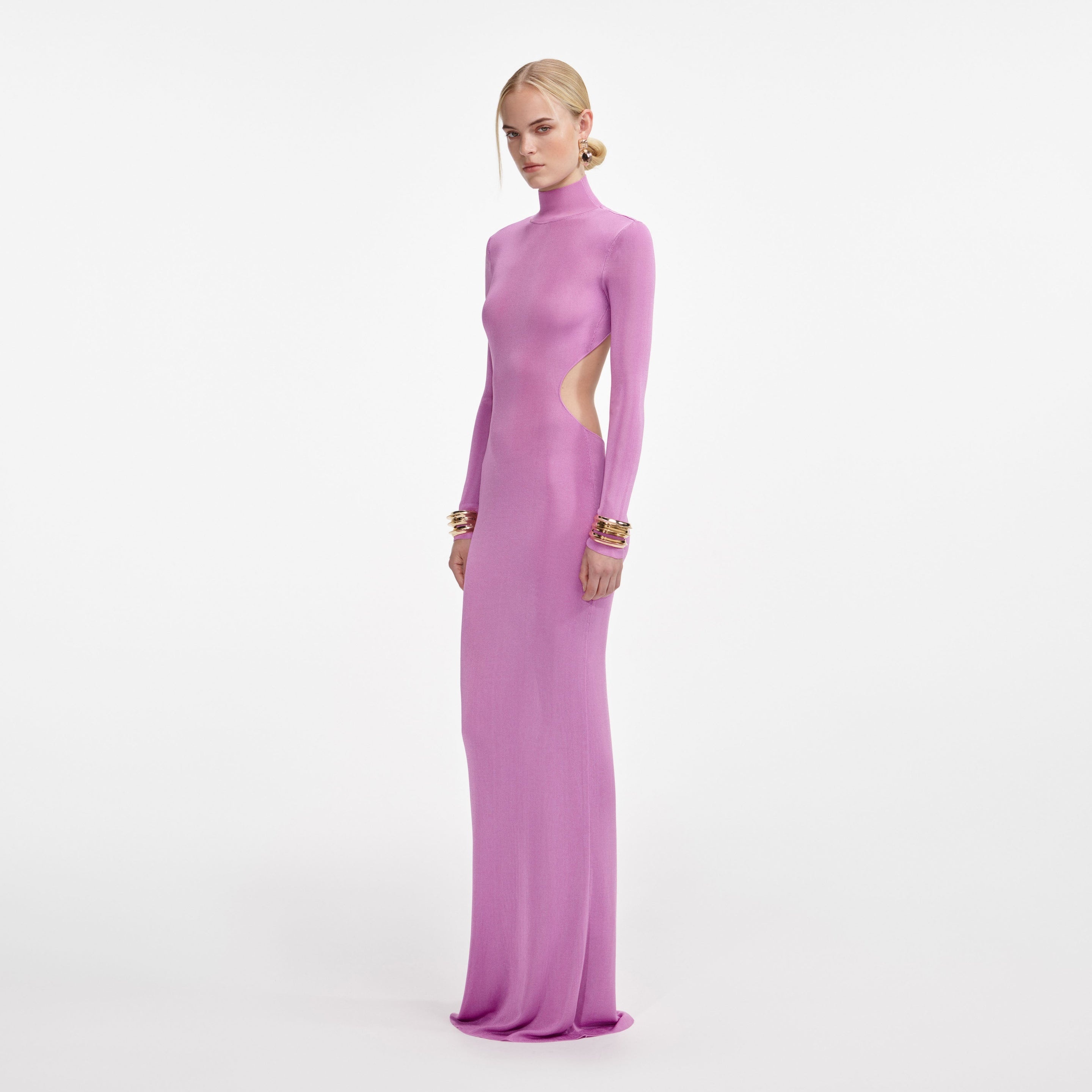 Pink Viscose Knit Maxi Dress - 2