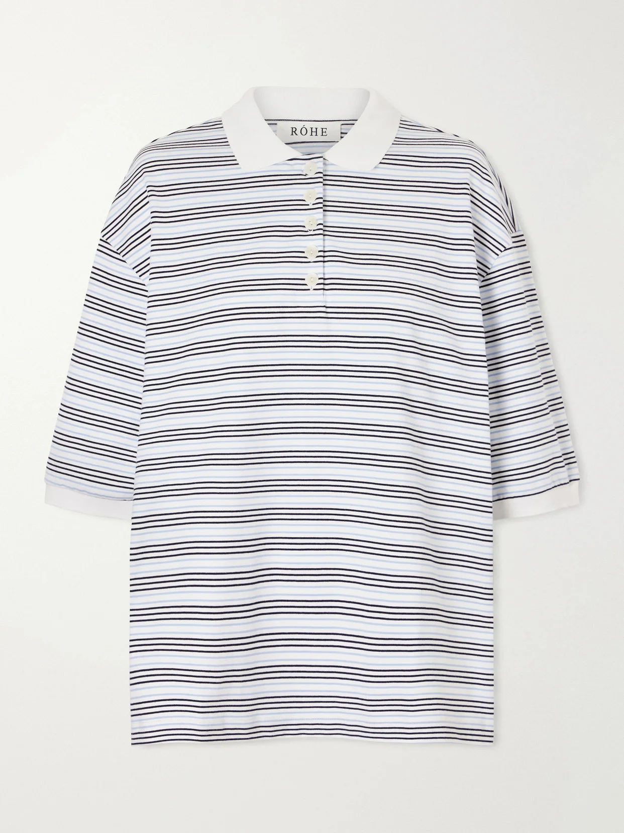 Oversized Striped Organic Cotton-jersey Polo Shirt - 1