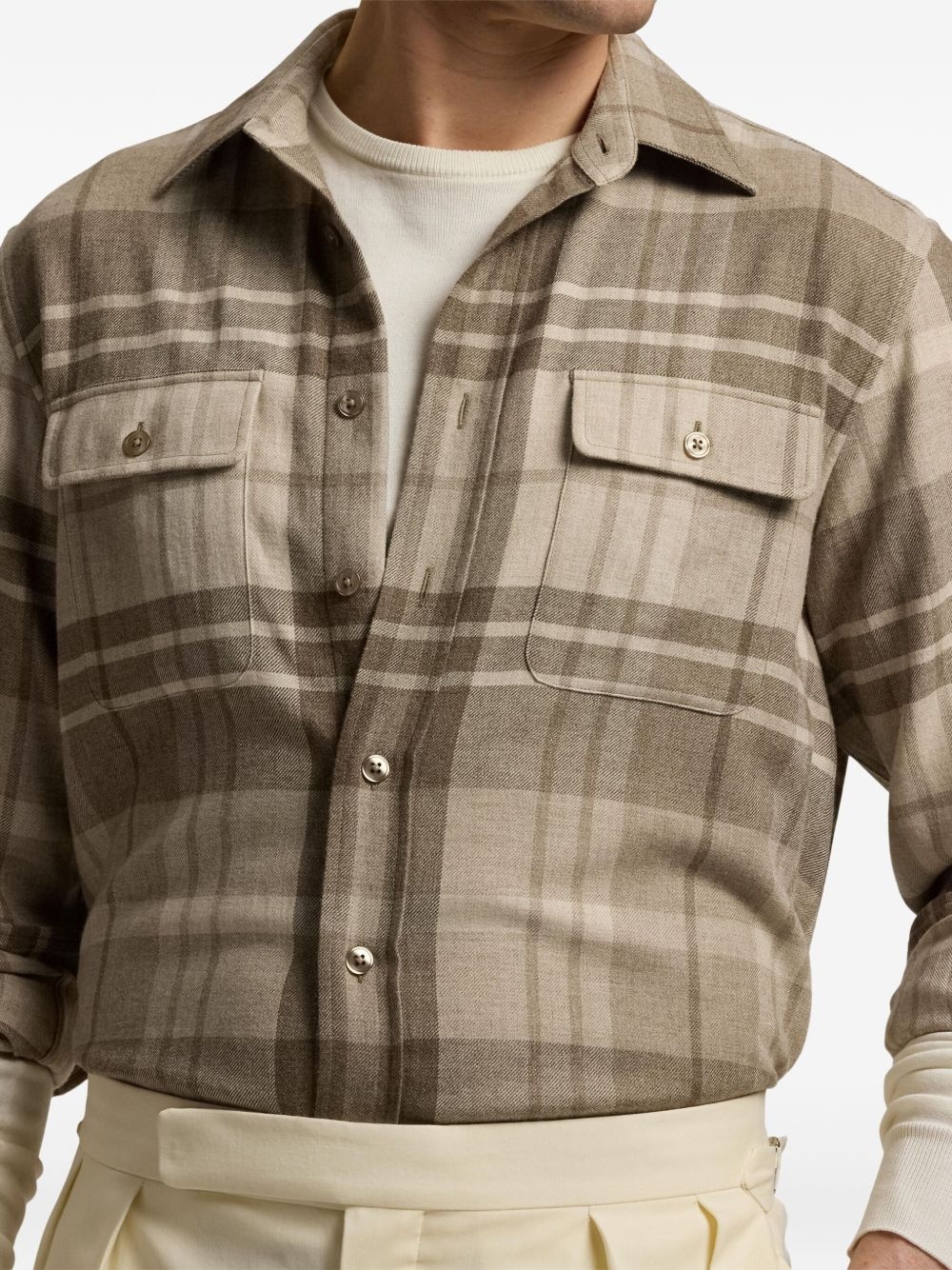 check-patterned long-sleeve shirt - 6