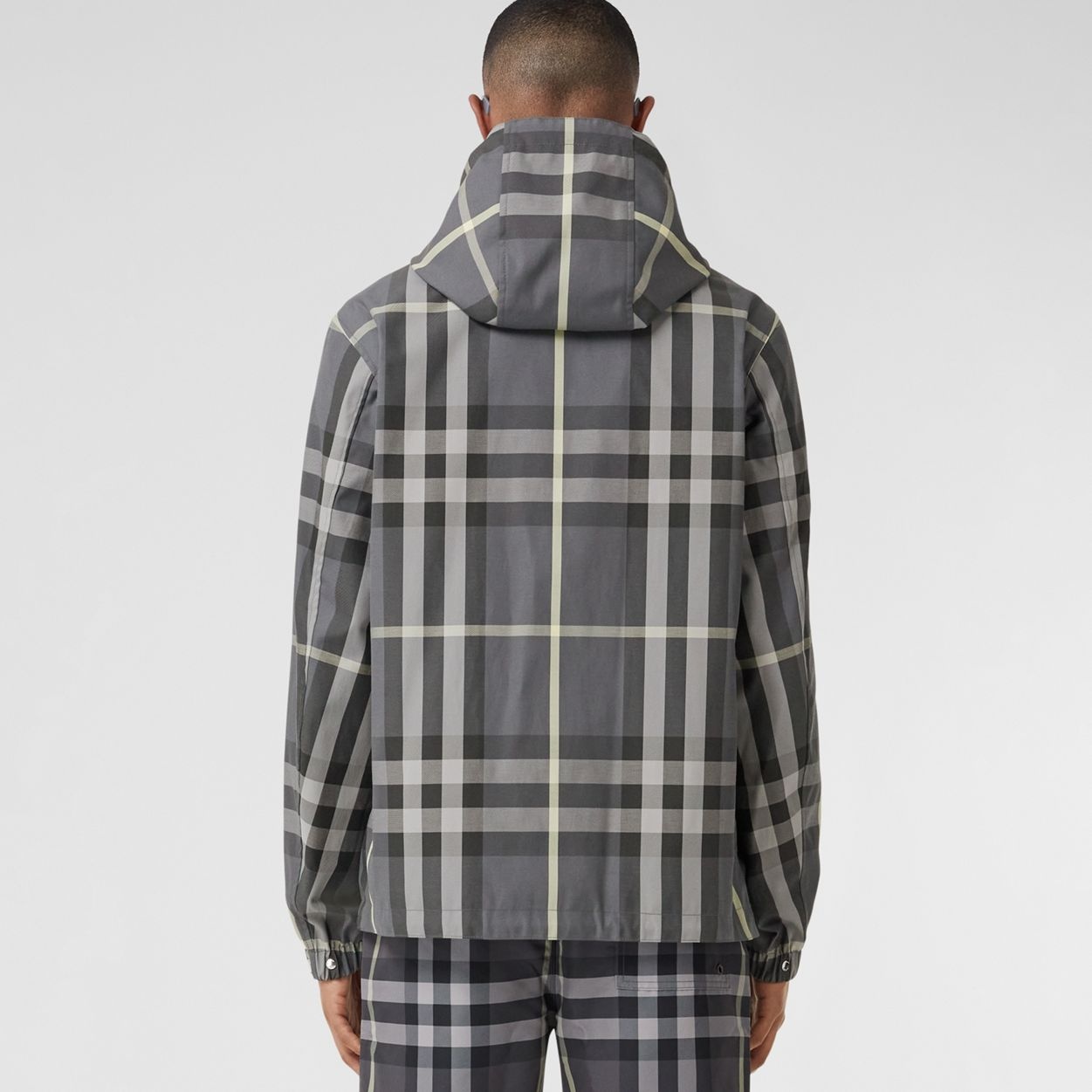 Reversible Check Cotton Blend Hooded Jacket - 3