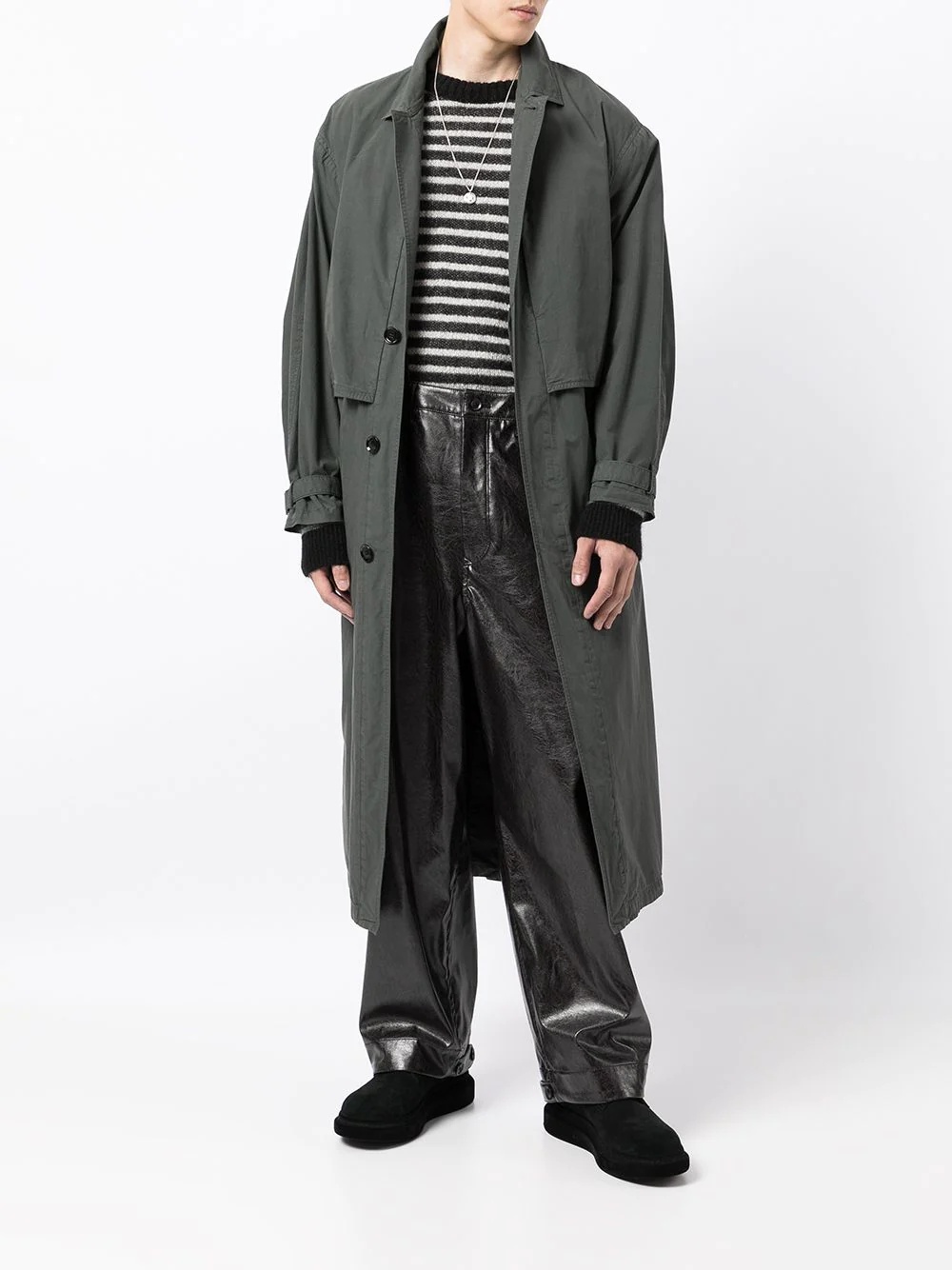 faux leather dungarees - 2
