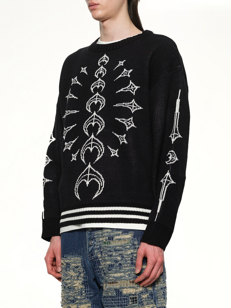 TC Bone Knit Sweater in Black/White 3