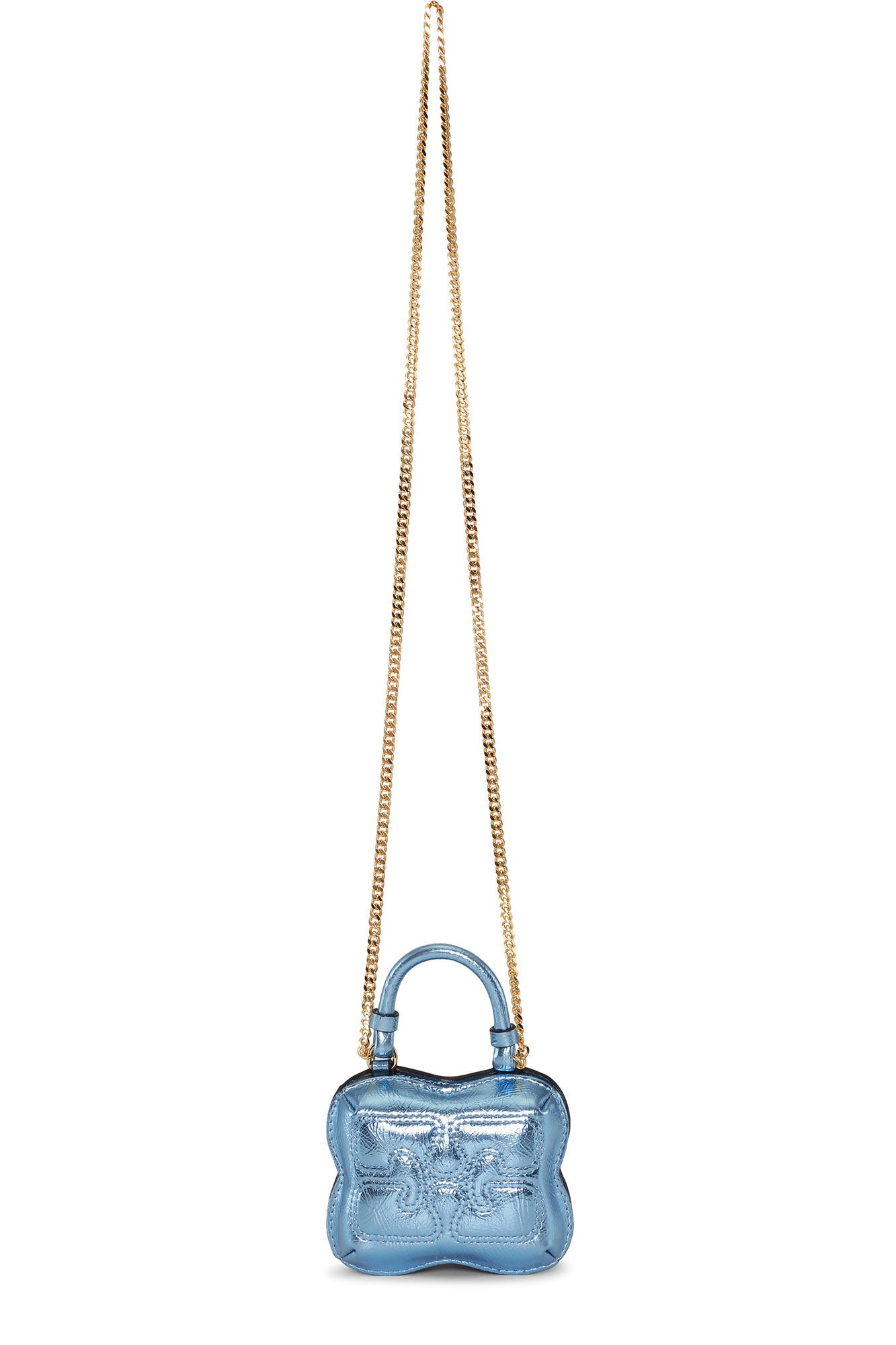 METALLIC BLUE NANO BUTTERFLY CROSSBODY BAG - 1