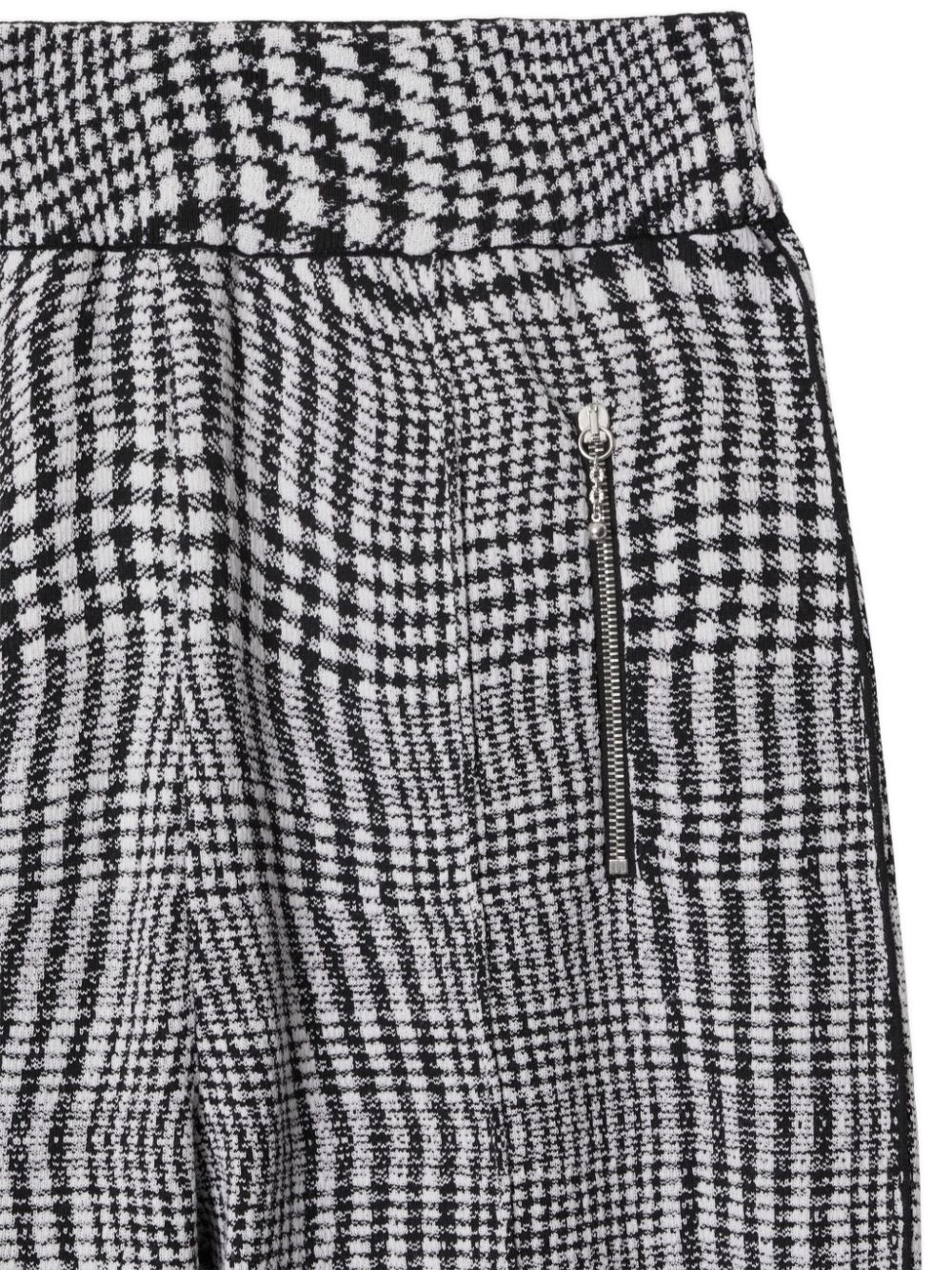 warped houndstooth jacquard wool-blend trousers - 5
