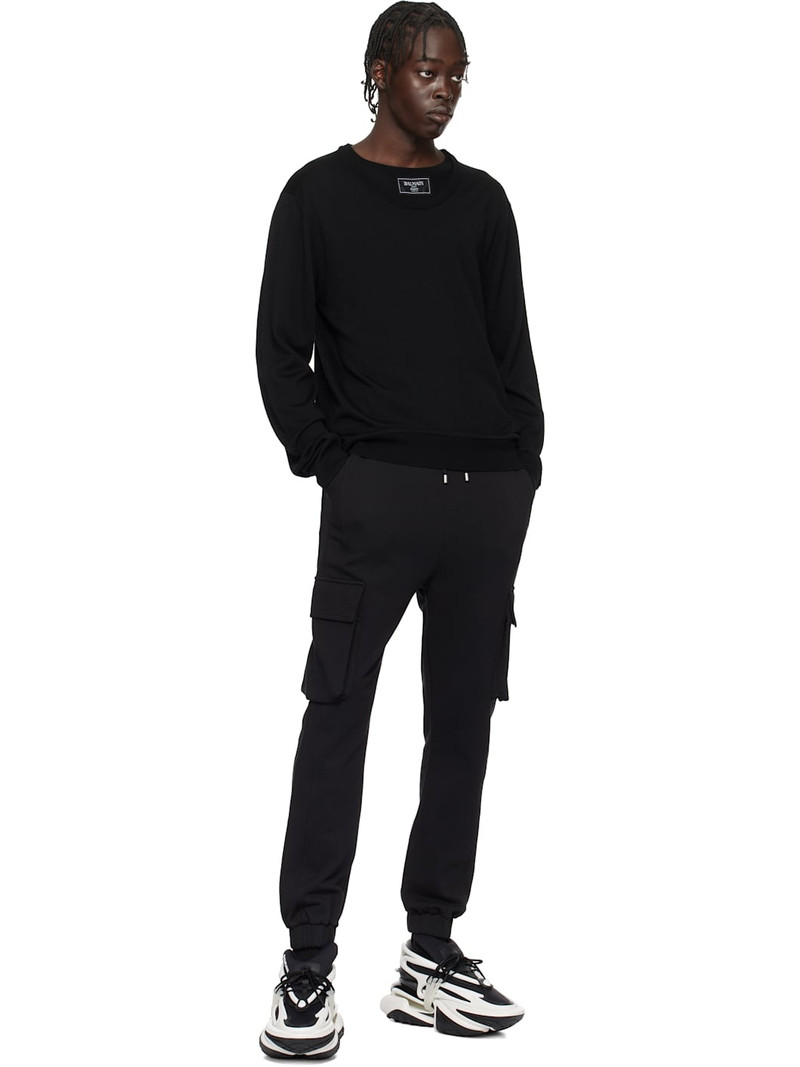 Balmain Black Knitted Double-Collar Sweater outlook