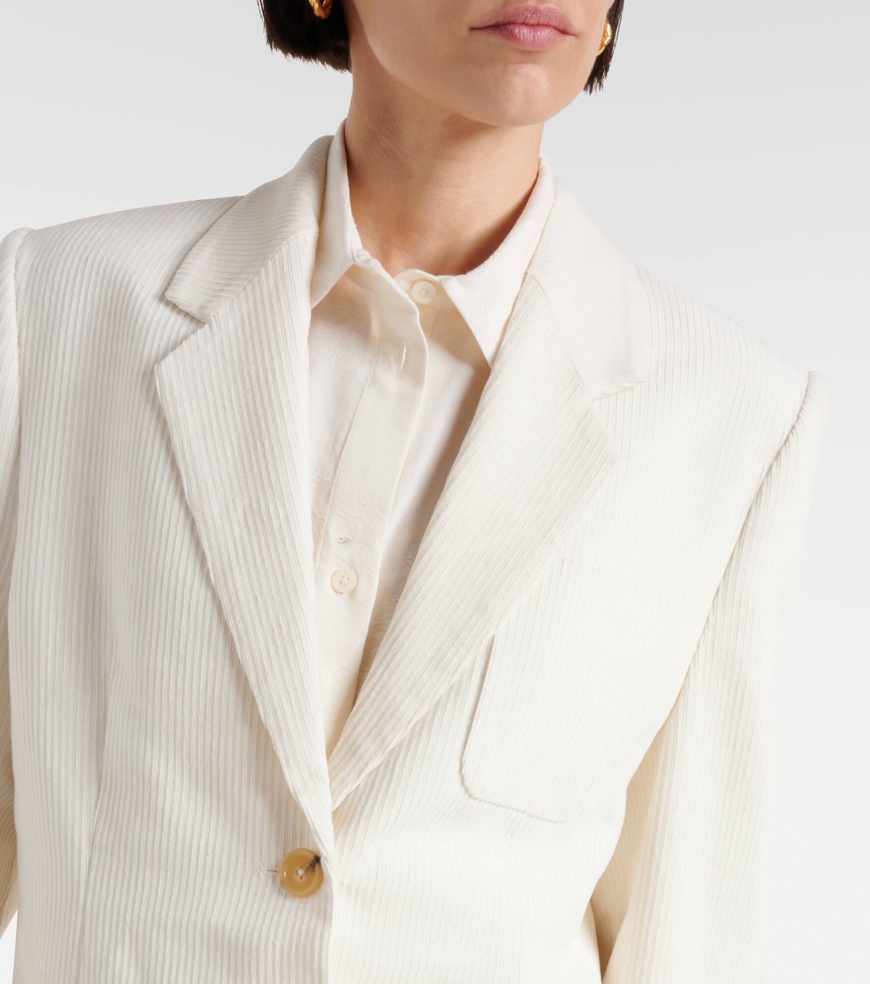 Silk and cotton corduroy blazer - 4