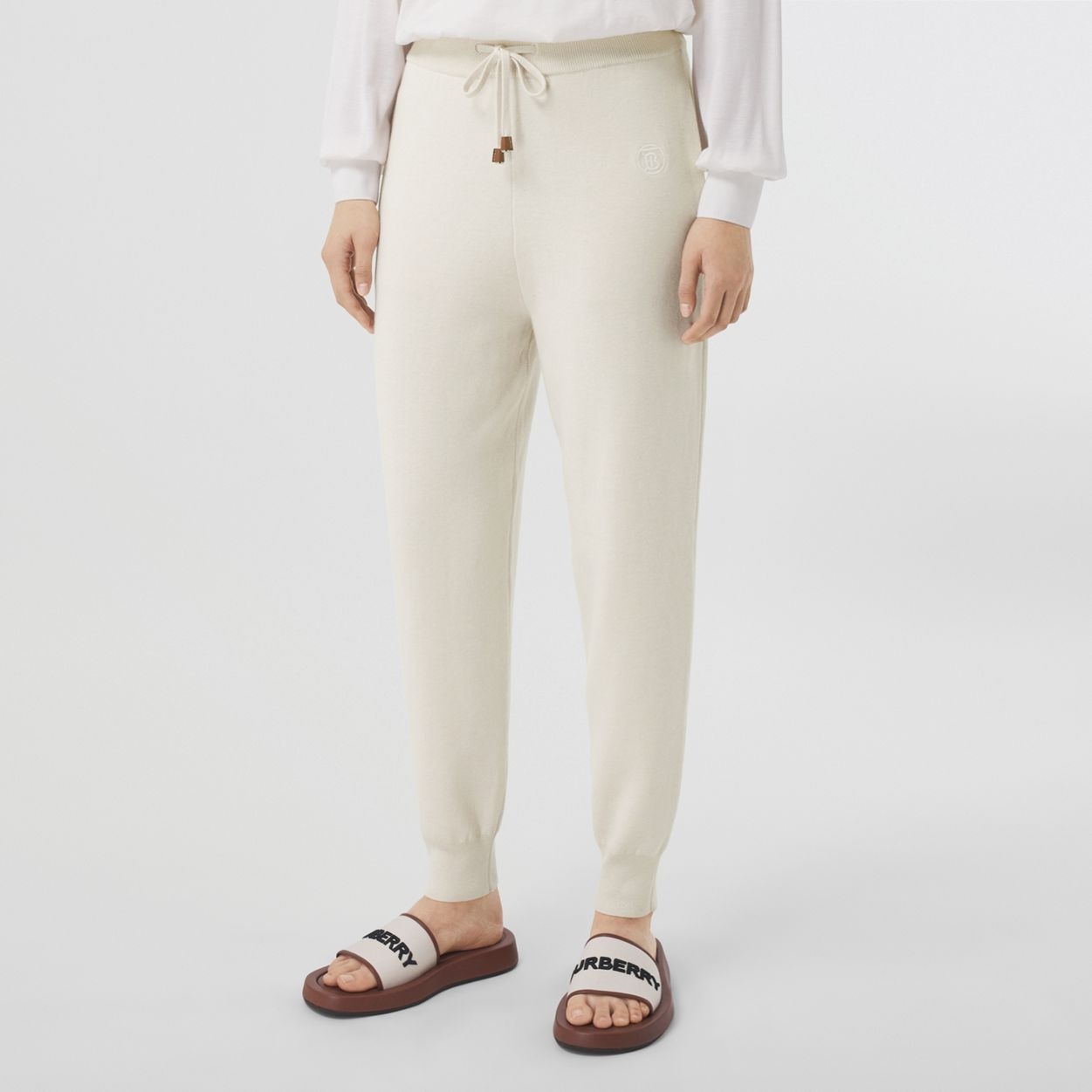 Monogram Motif Cashmere Blend Jogging Pants - 5