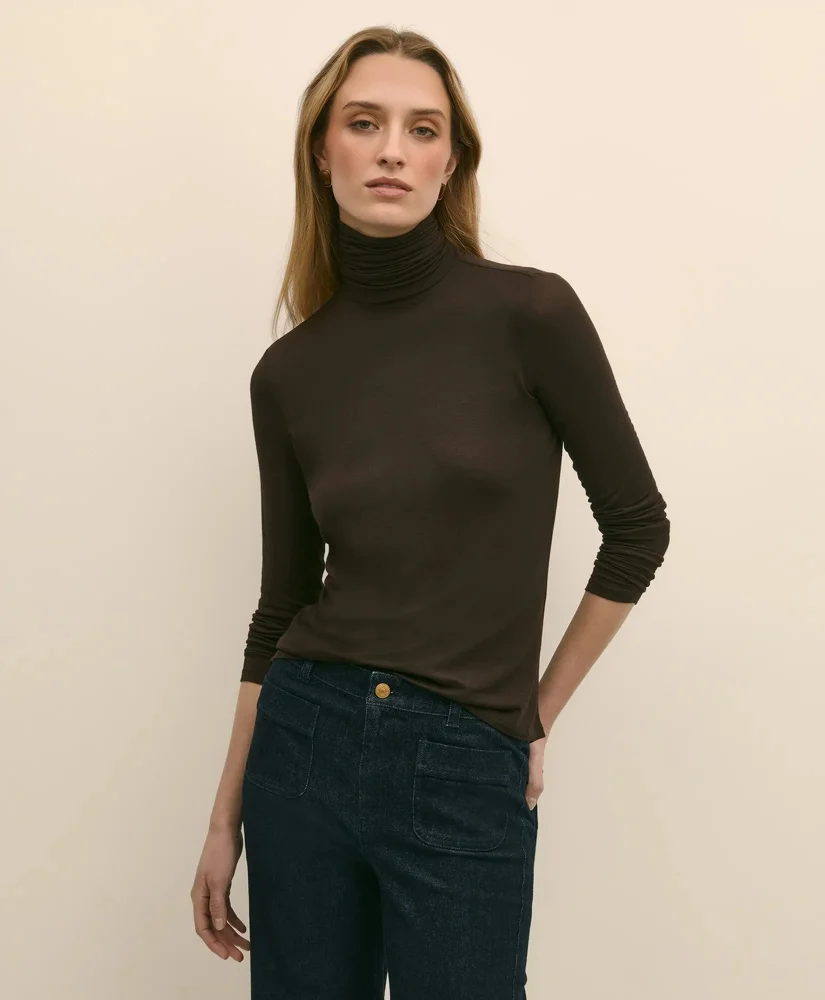 Lightweight Modal Cashmere Turtleneck - 1