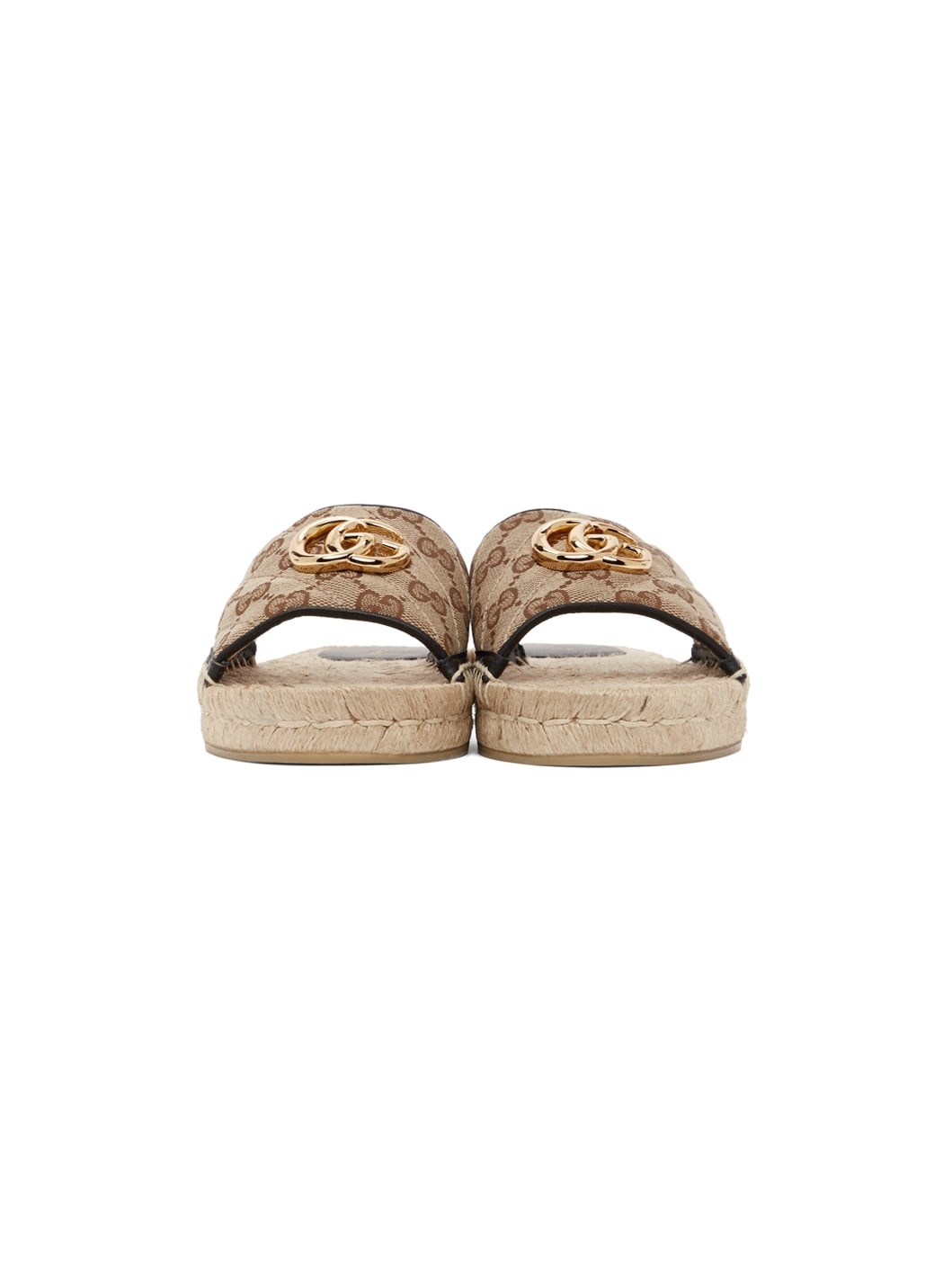 Beige Canvas GG Espadrille Sandals - 2