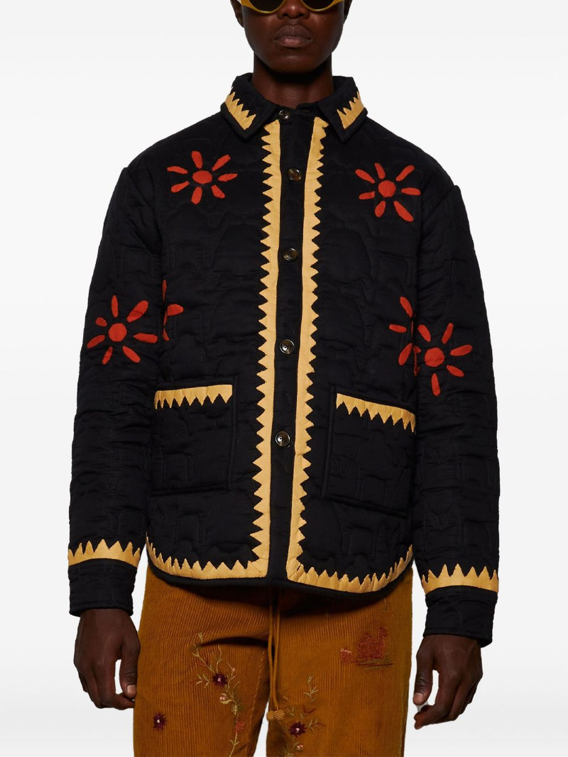 Nour flower-embroidered shirt jacket 3