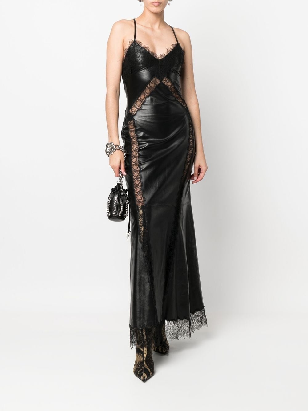 lace-trim midi dress - 2