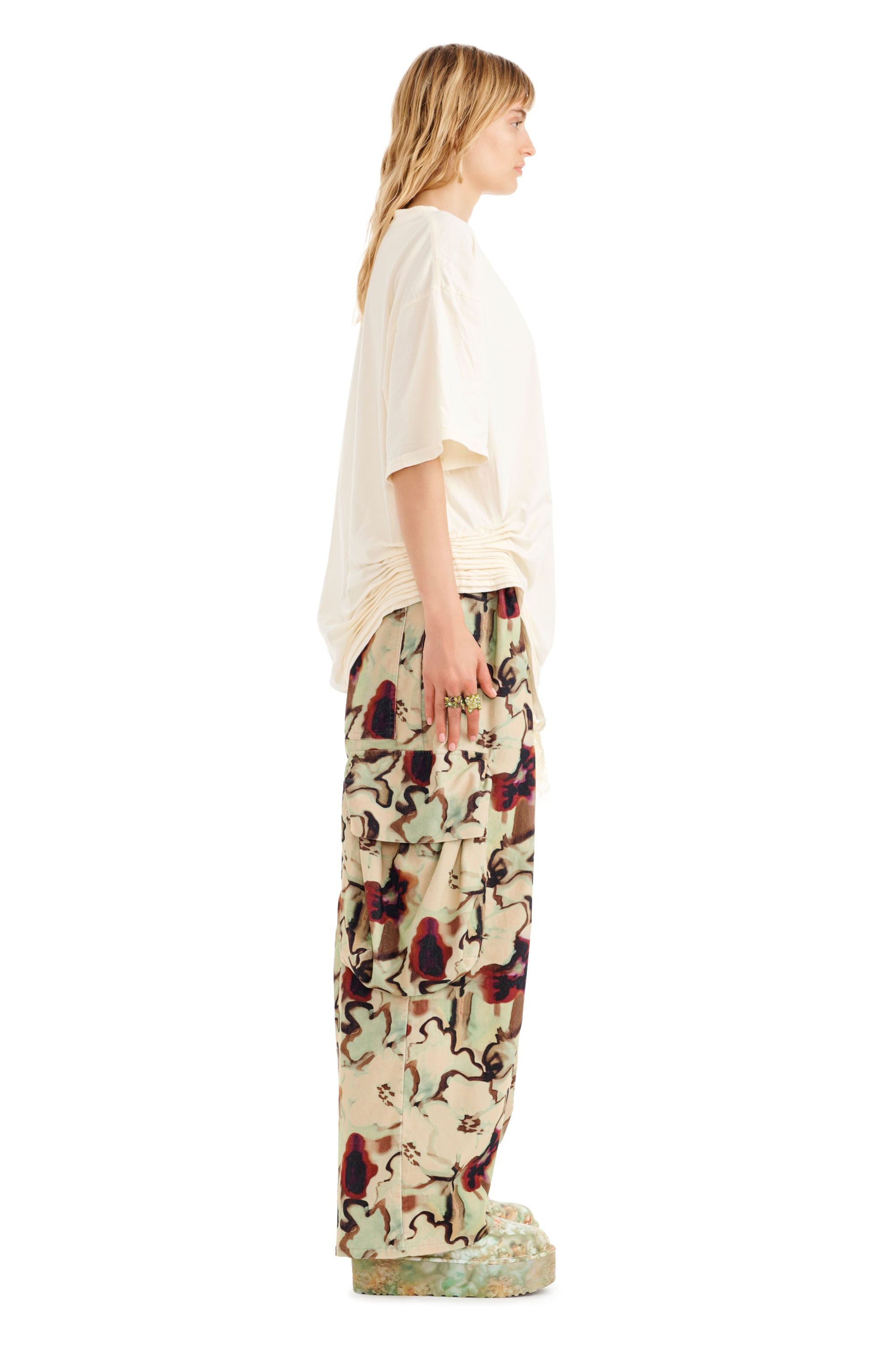 IVORY FLOWER DRIP LACE KATINA TEE - 6