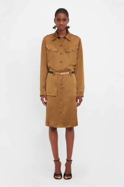 Victoria Beckham Utility Skirt In Tawny Brown outlook